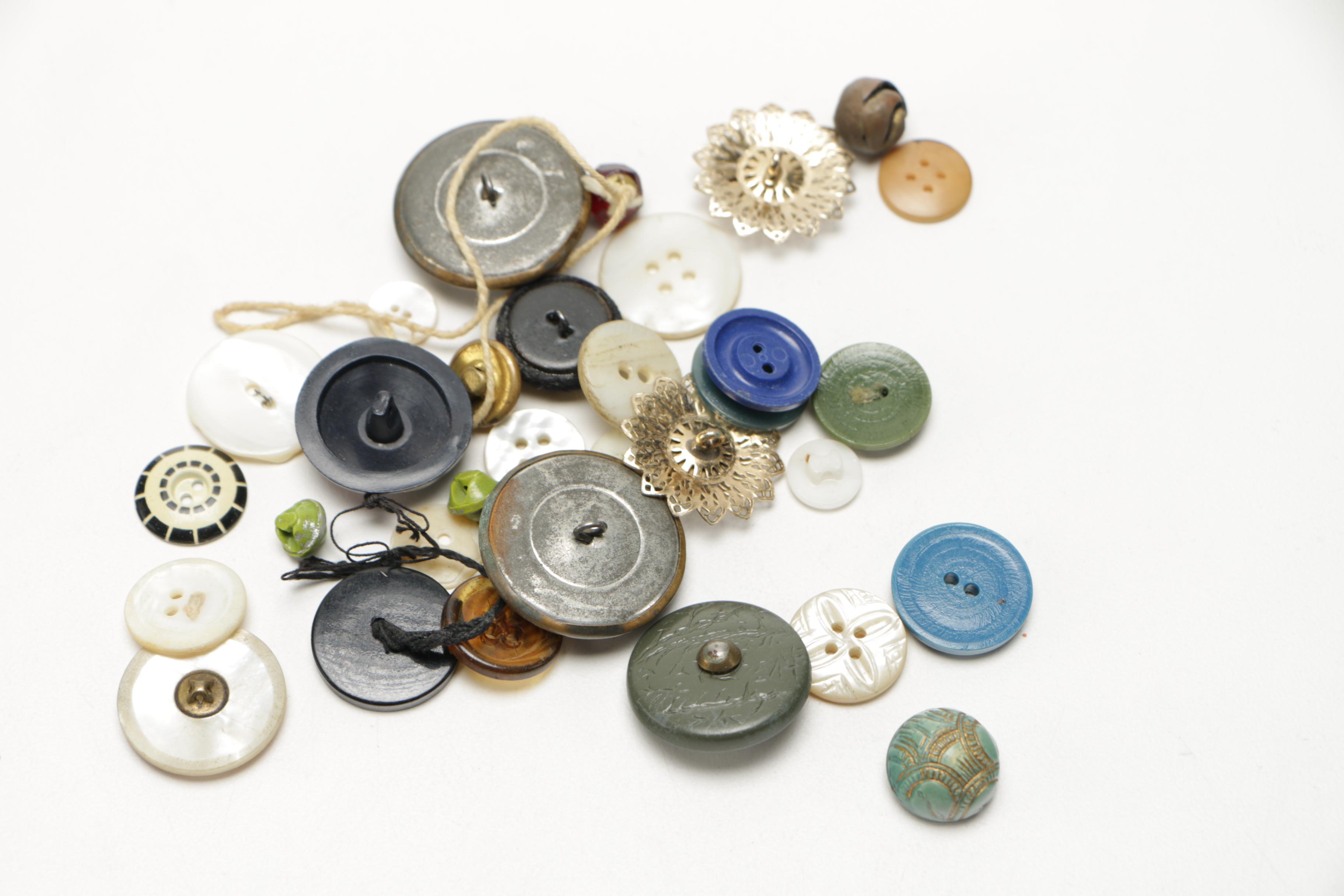 Assorted Buttons and Clothing Accessories