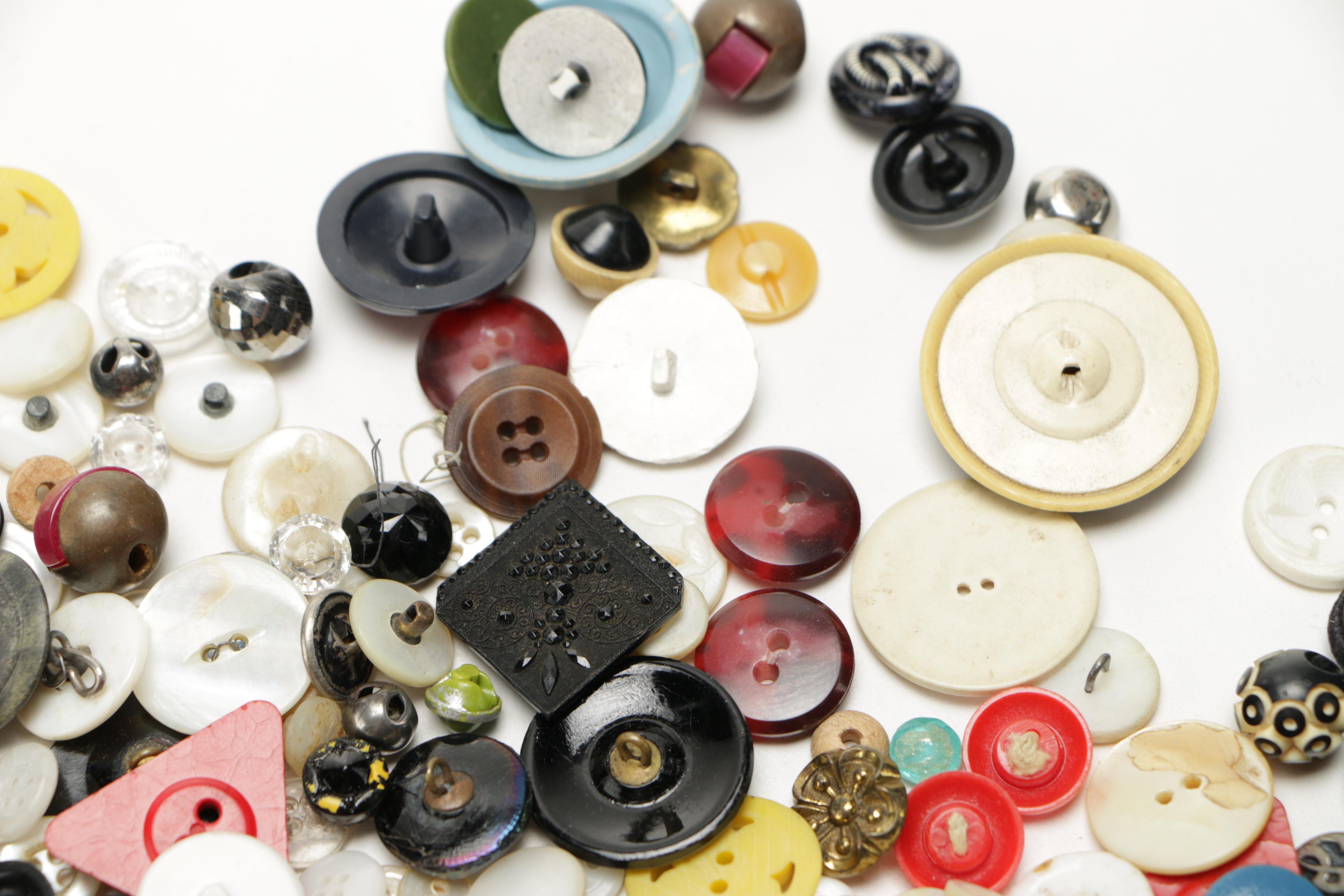 Assorted Buttons and Clothing Accessories