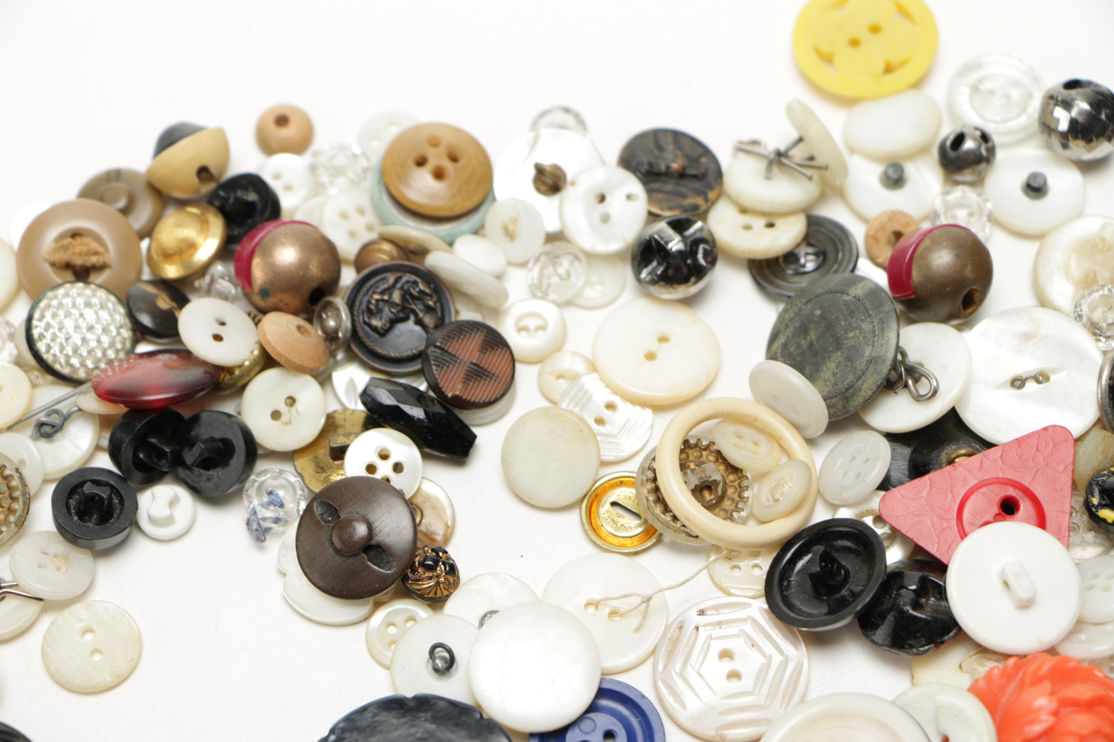 Assorted Buttons and Clothing Accessories
