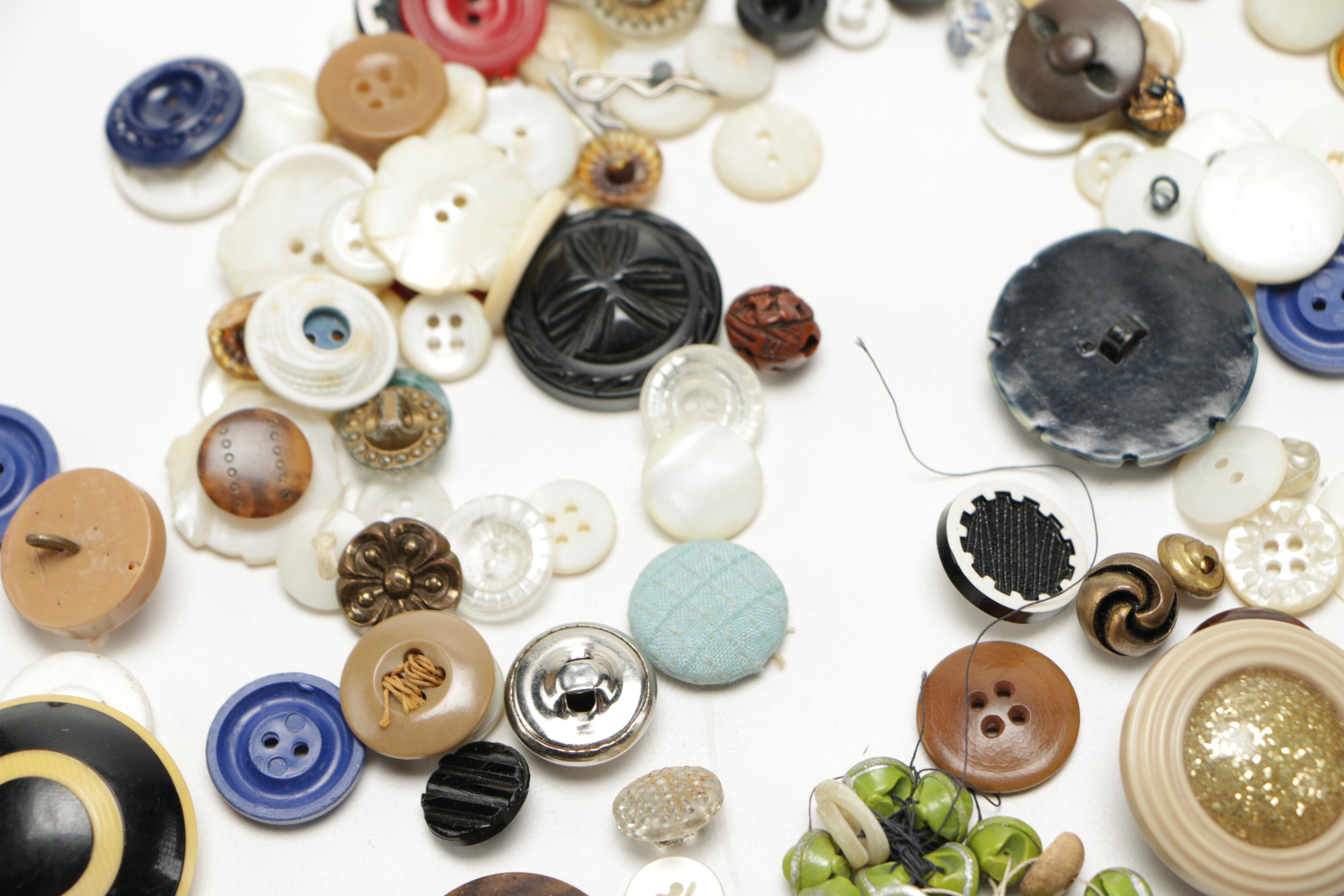 Assorted Buttons and Clothing Accessories