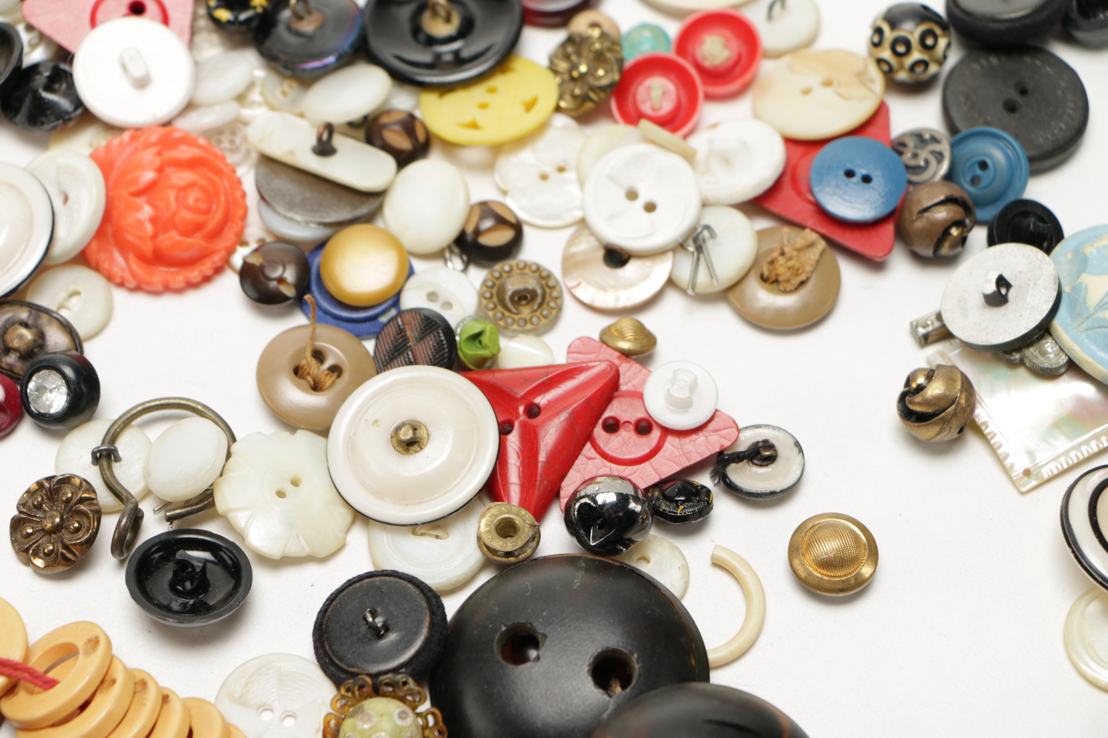 Assorted Buttons and Clothing Accessories