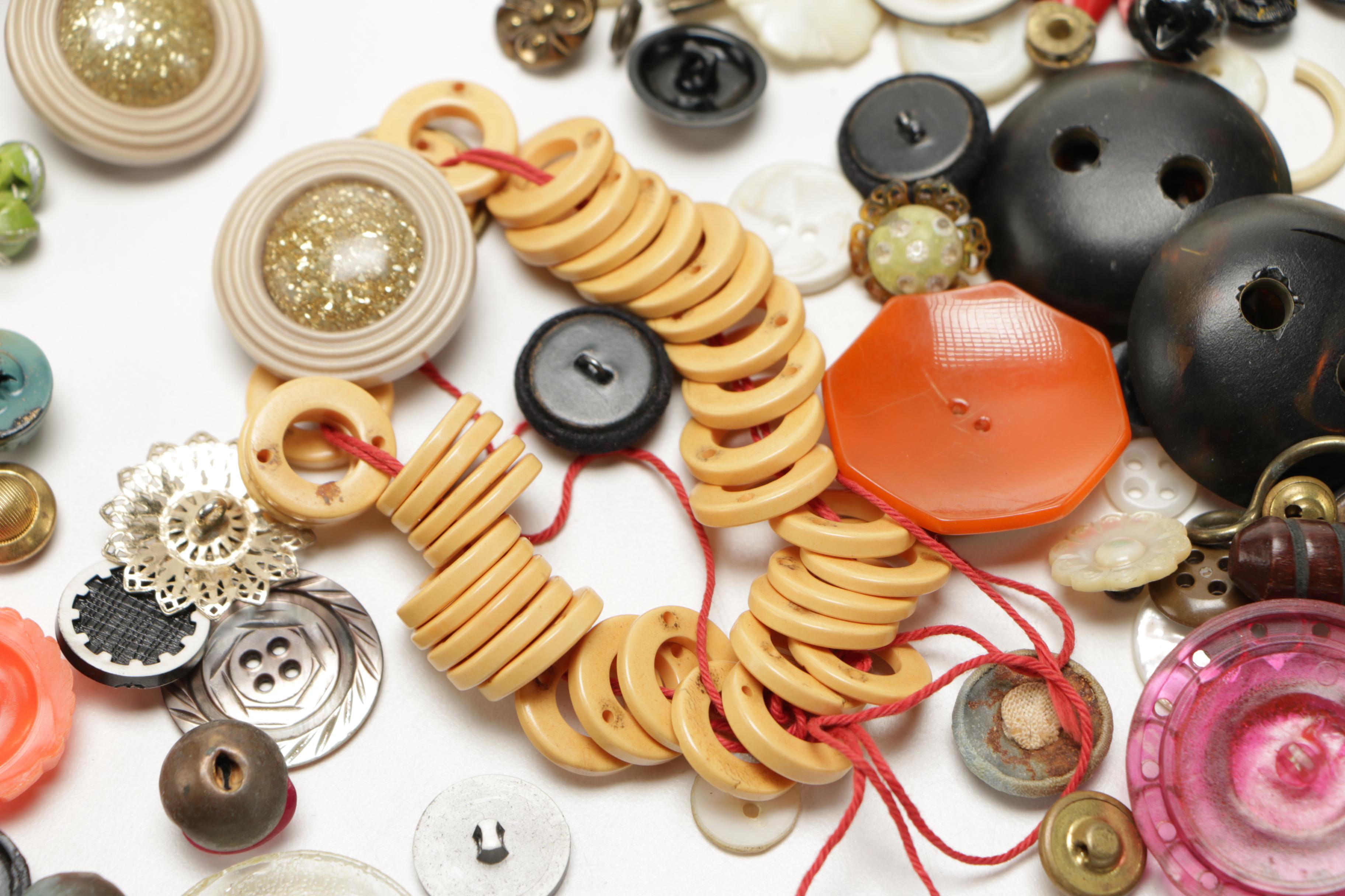 Assorted Buttons and Clothing Accessories