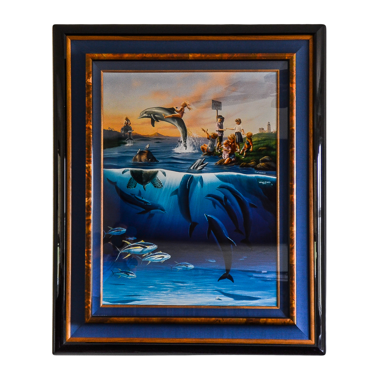 Jim Warren and Robert Wyland Artist Proof Giclee "Dolphin Rides"
