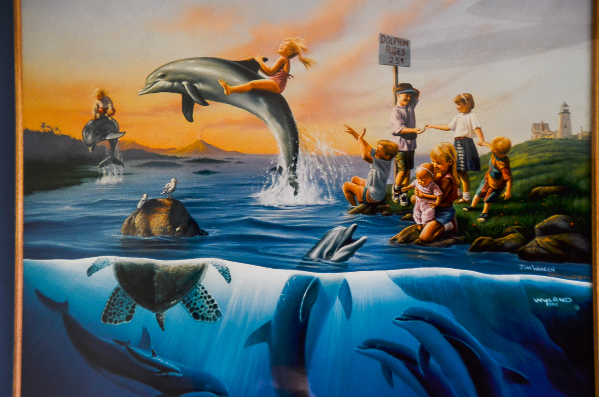 Jim Warren and Robert Wyland Artist Proof Giclee "Dolphin Rides"