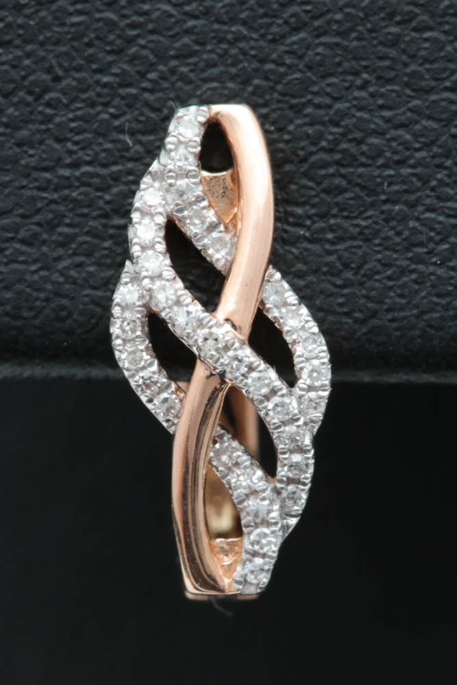 14K Rose Gold and Diamond Earrings