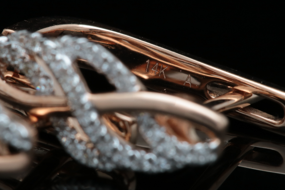 14K Rose Gold and Diamond Earrings