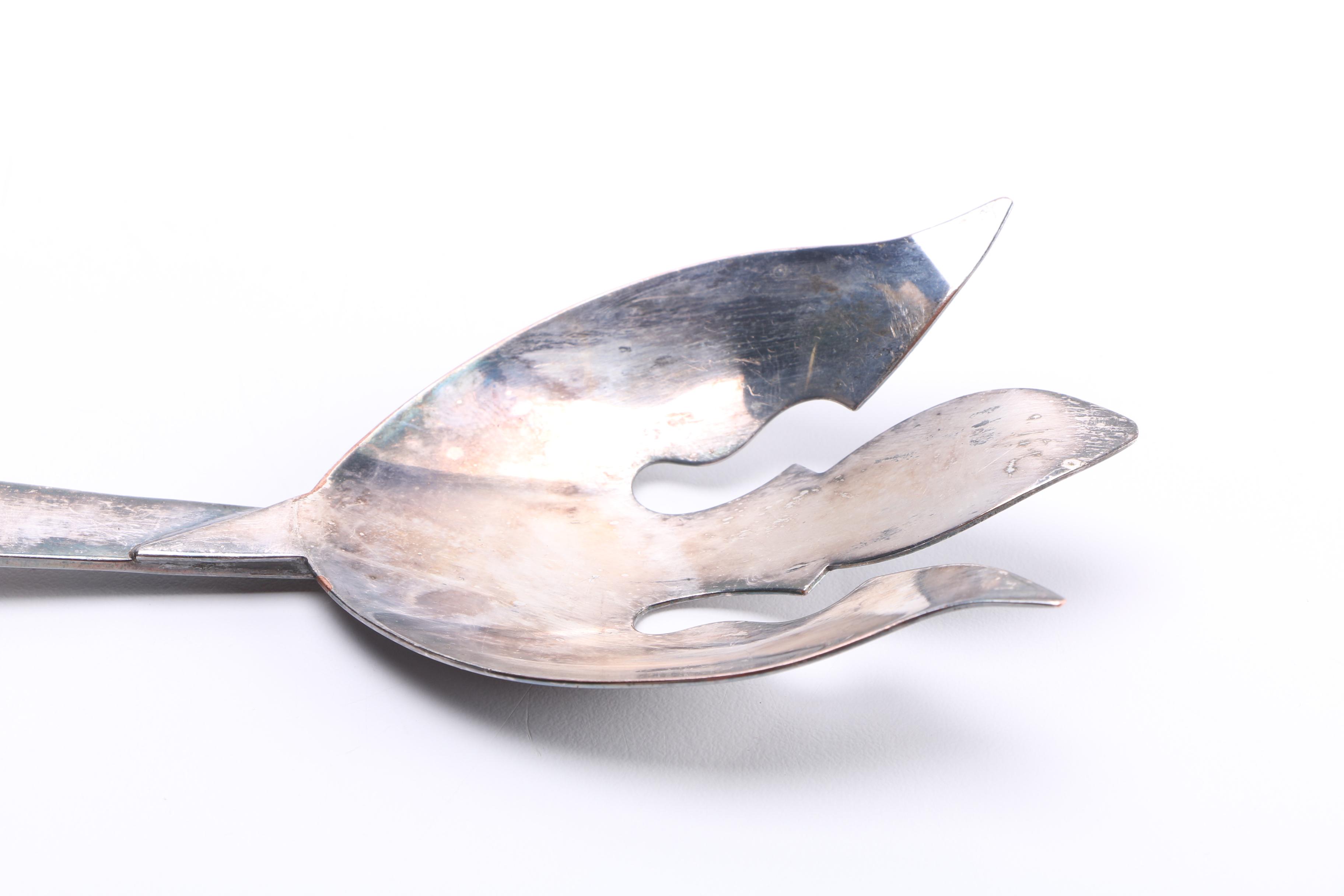 Mid-Century Three Crowns Silversmiths Silver Plate Vegetable Serving Set