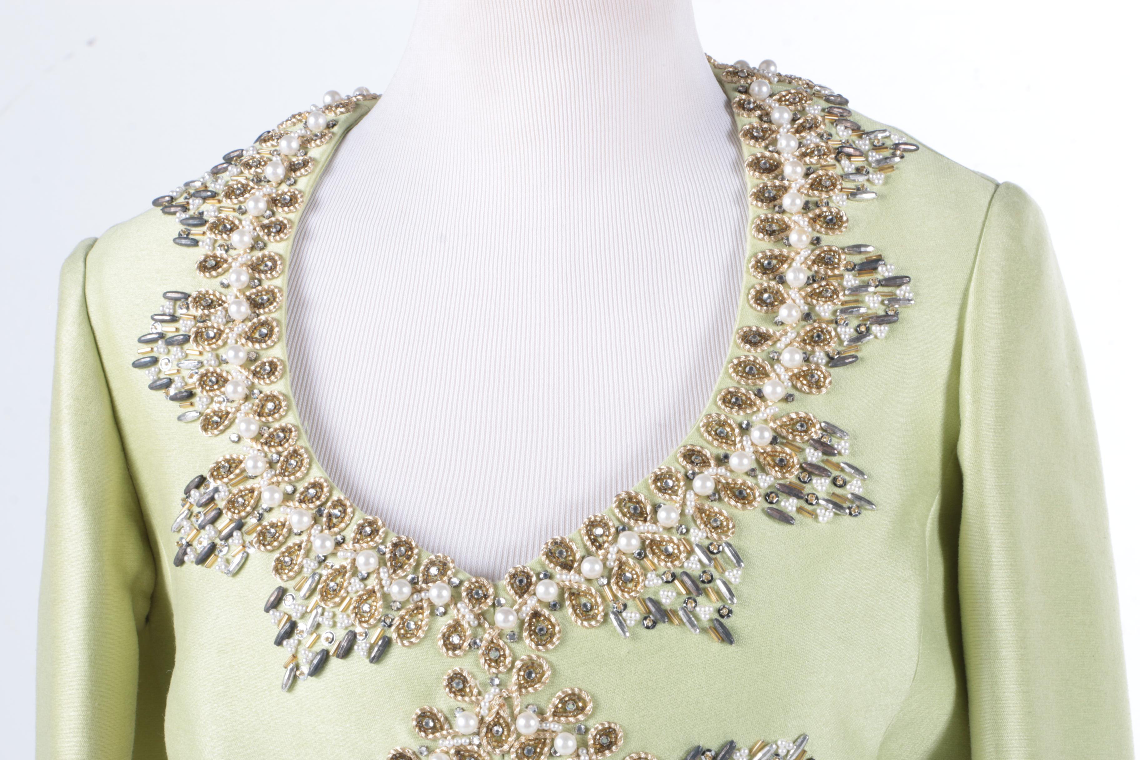 Circa 1960s Beaded Embellished Evening Dress