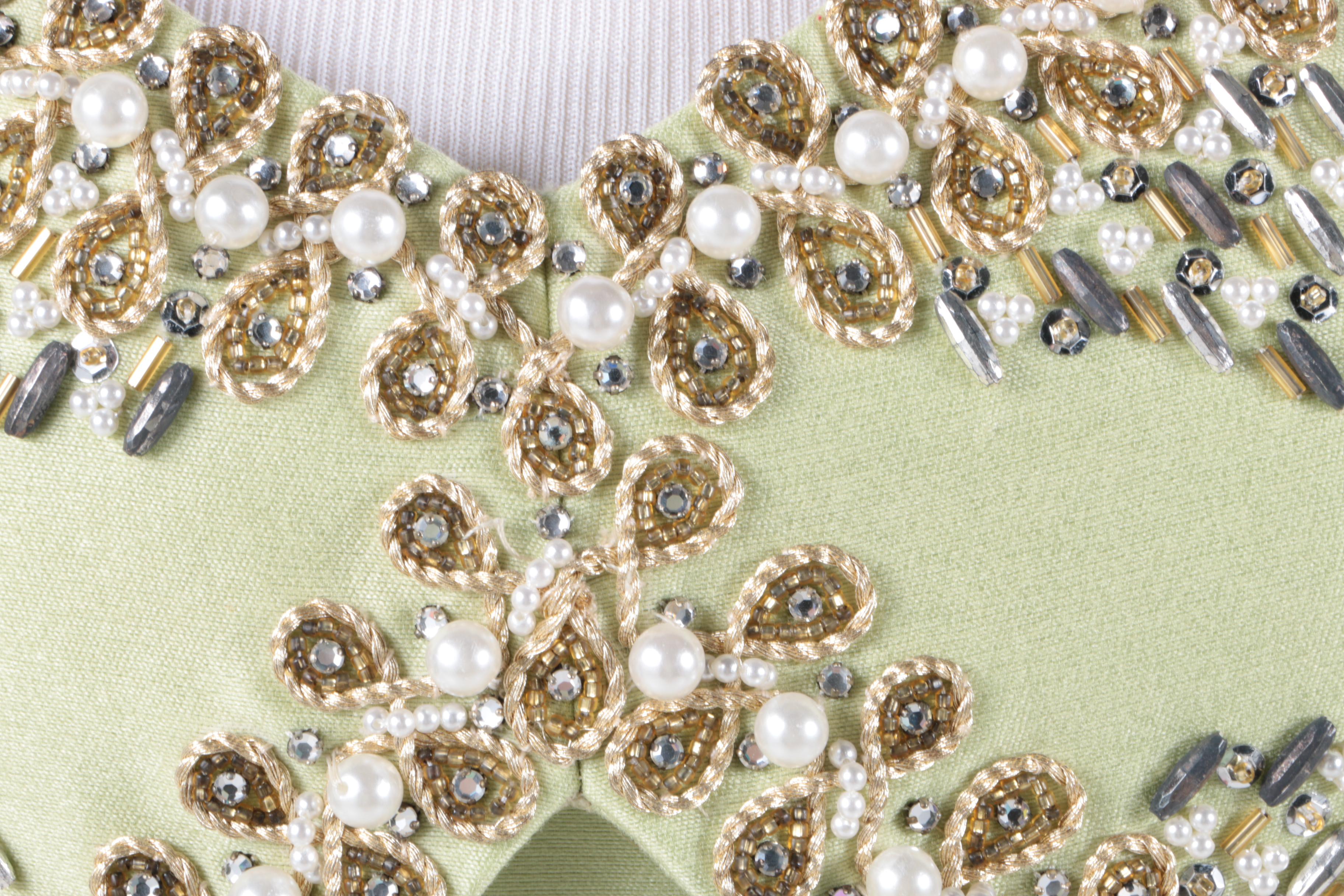 Circa 1960s Beaded Embellished Evening Dress