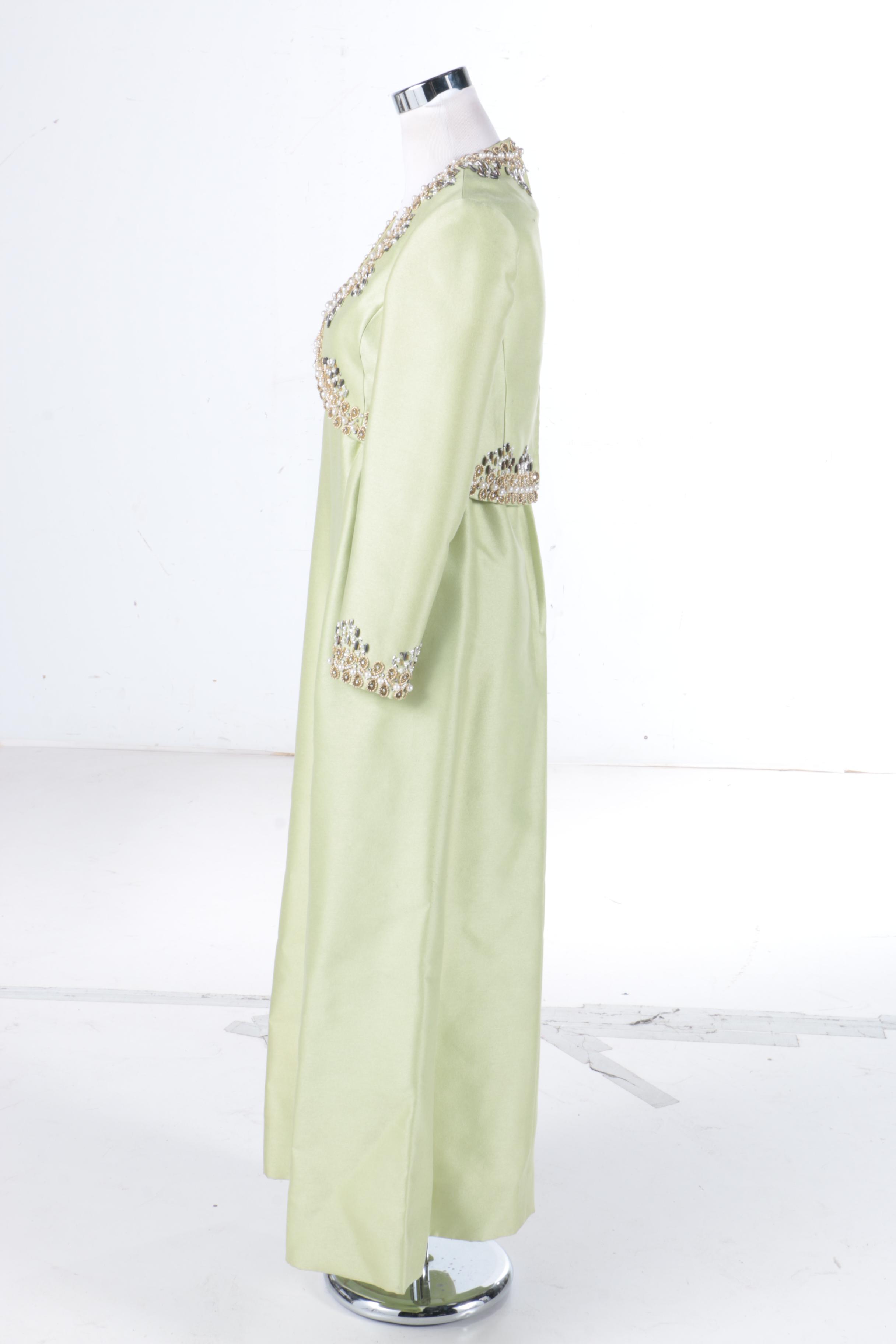 Circa 1960s Beaded Embellished Evening Dress