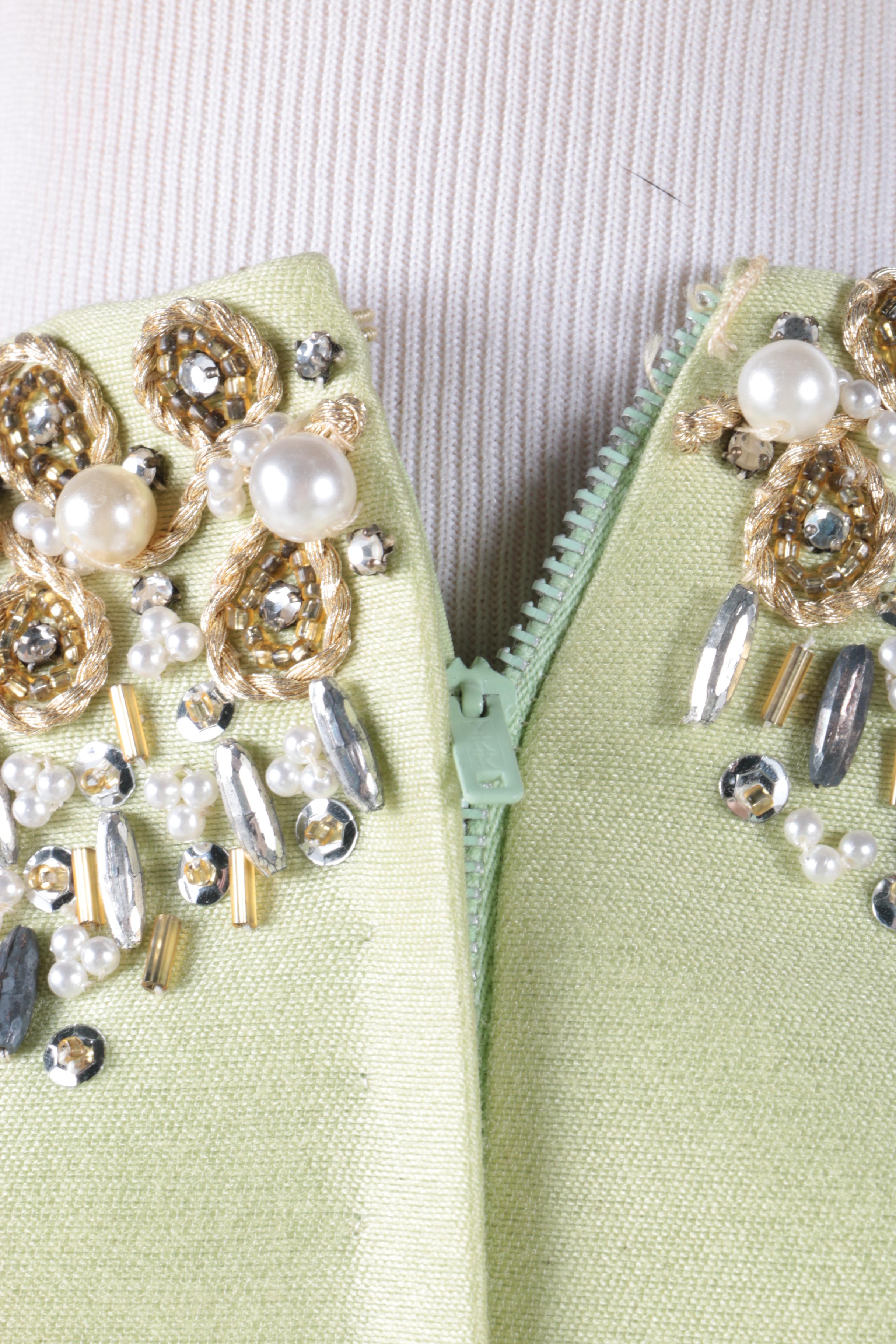 Circa 1960s Beaded Embellished Evening Dress