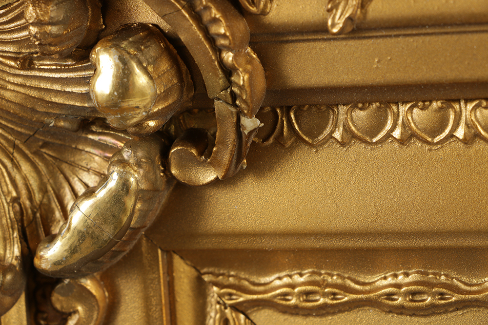 30.25" W x 20" H Vintage Louis XV Style Gilt and Gesso Frame