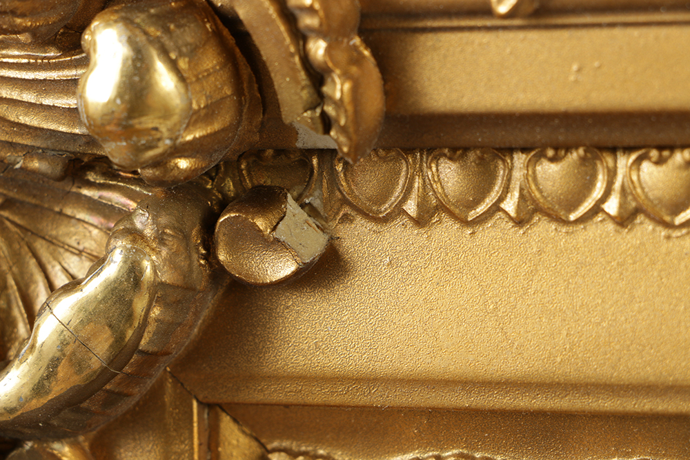 30.25" W x 20" H Vintage Louis XV Style Gilt and Gesso Frame