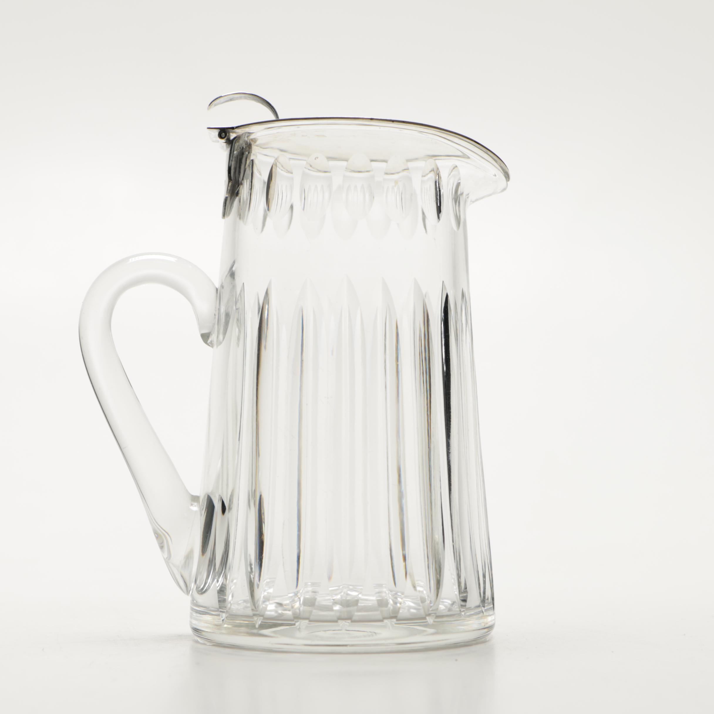 Hawke Crystal Creamer With Sterling Silver Lid