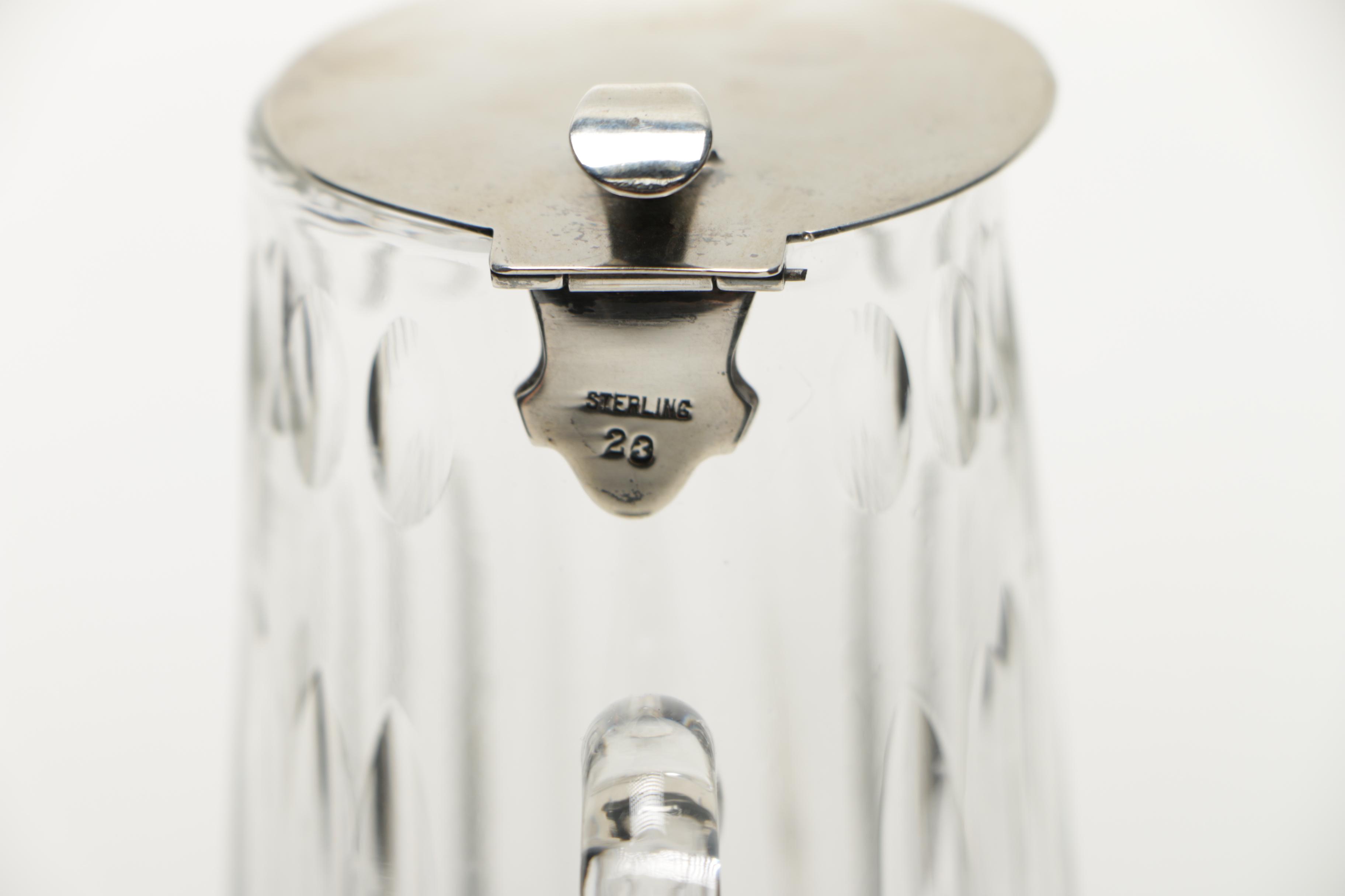 Hawke Crystal Creamer With Sterling Silver Lid
