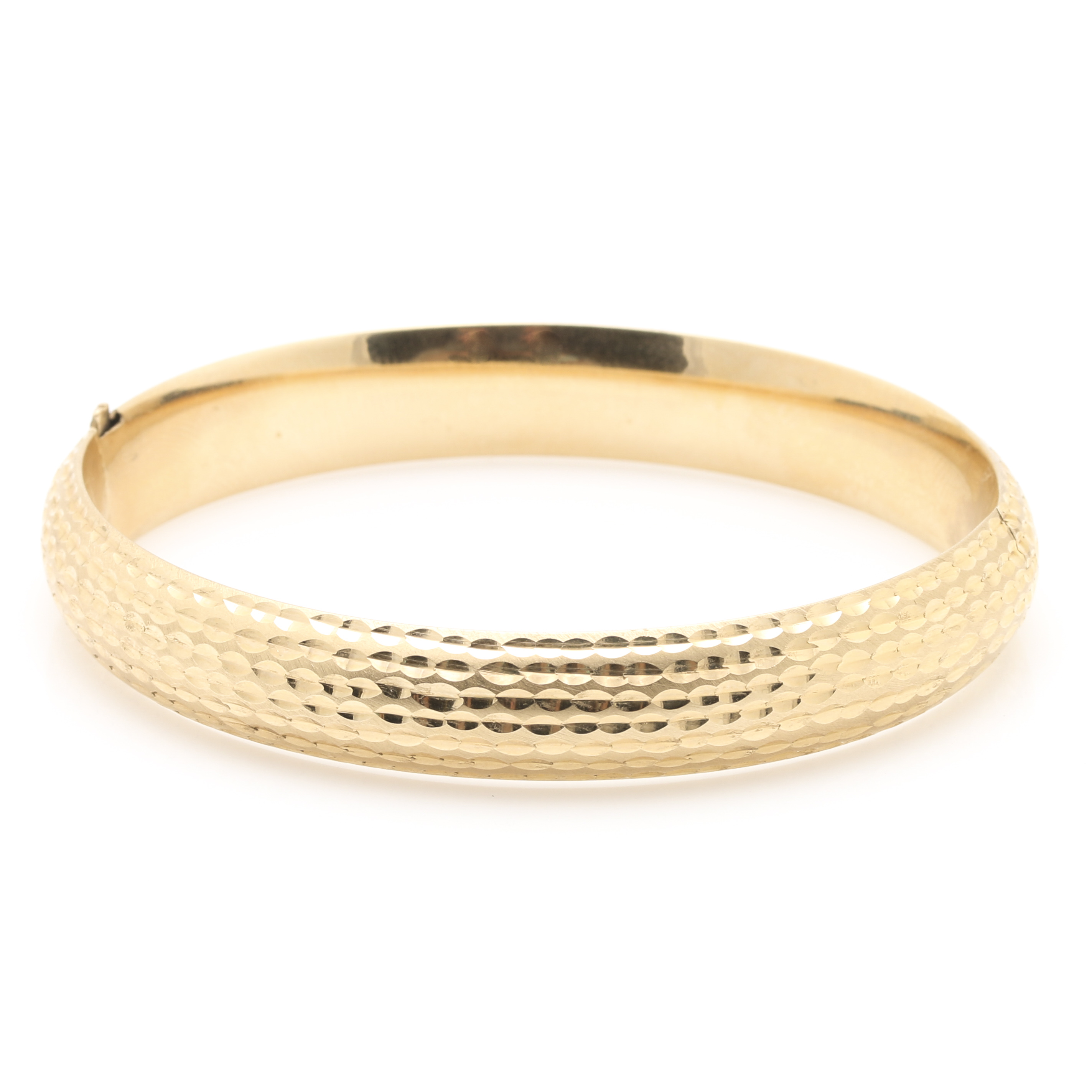 14K Yellow Gold Hinged Bangle Bracelet