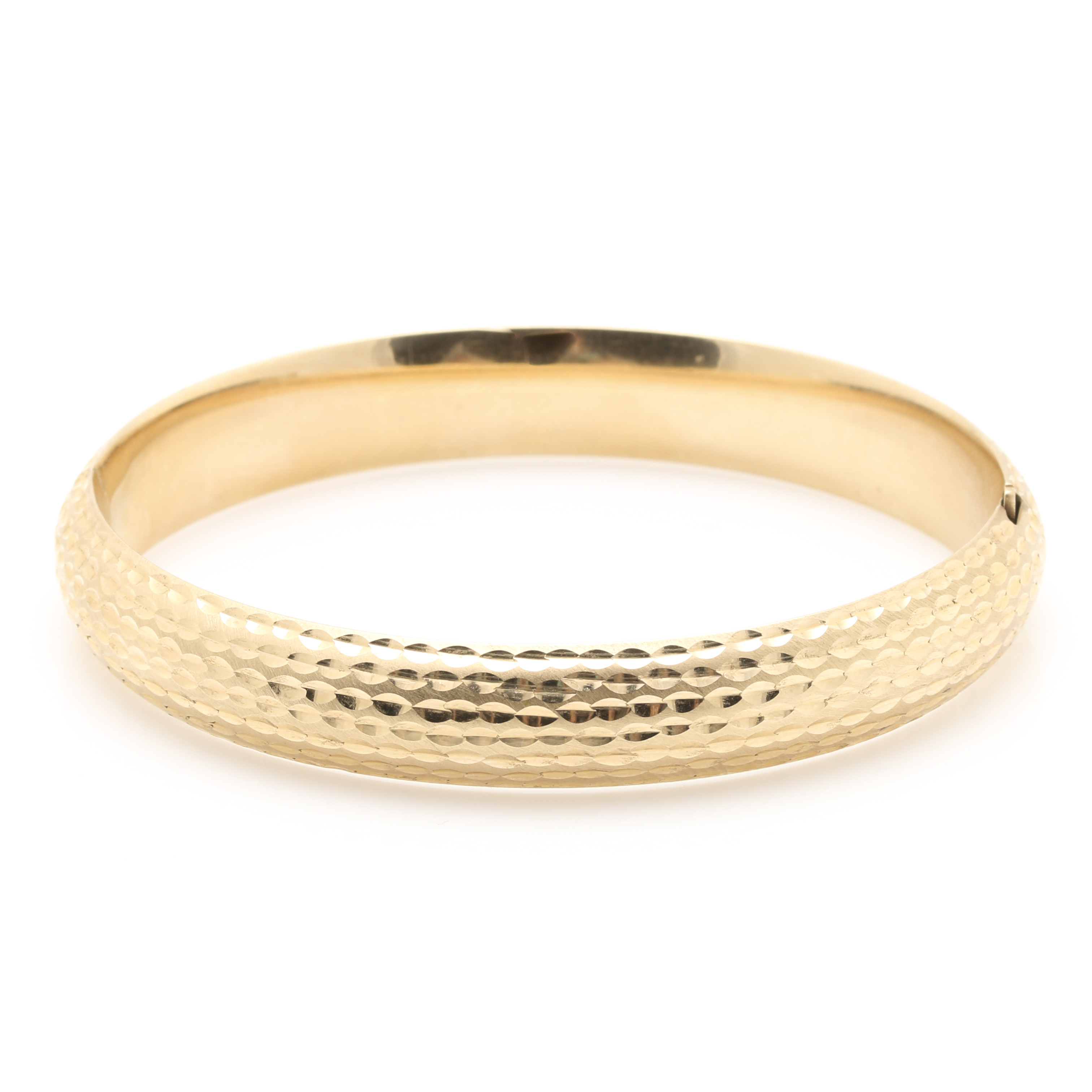 14K Yellow Gold Hinged Bangle Bracelet