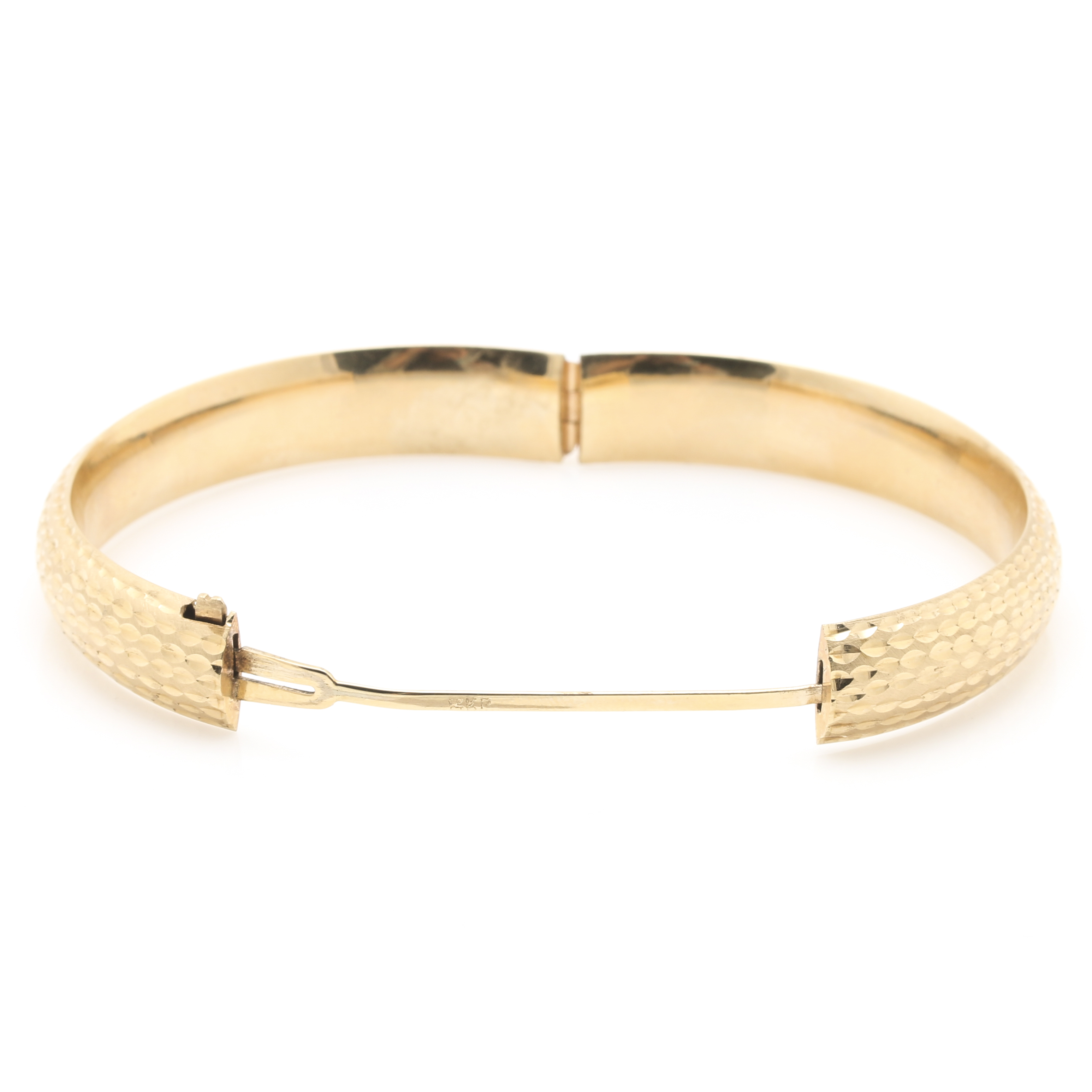 14K Yellow Gold Hinged Bangle Bracelet