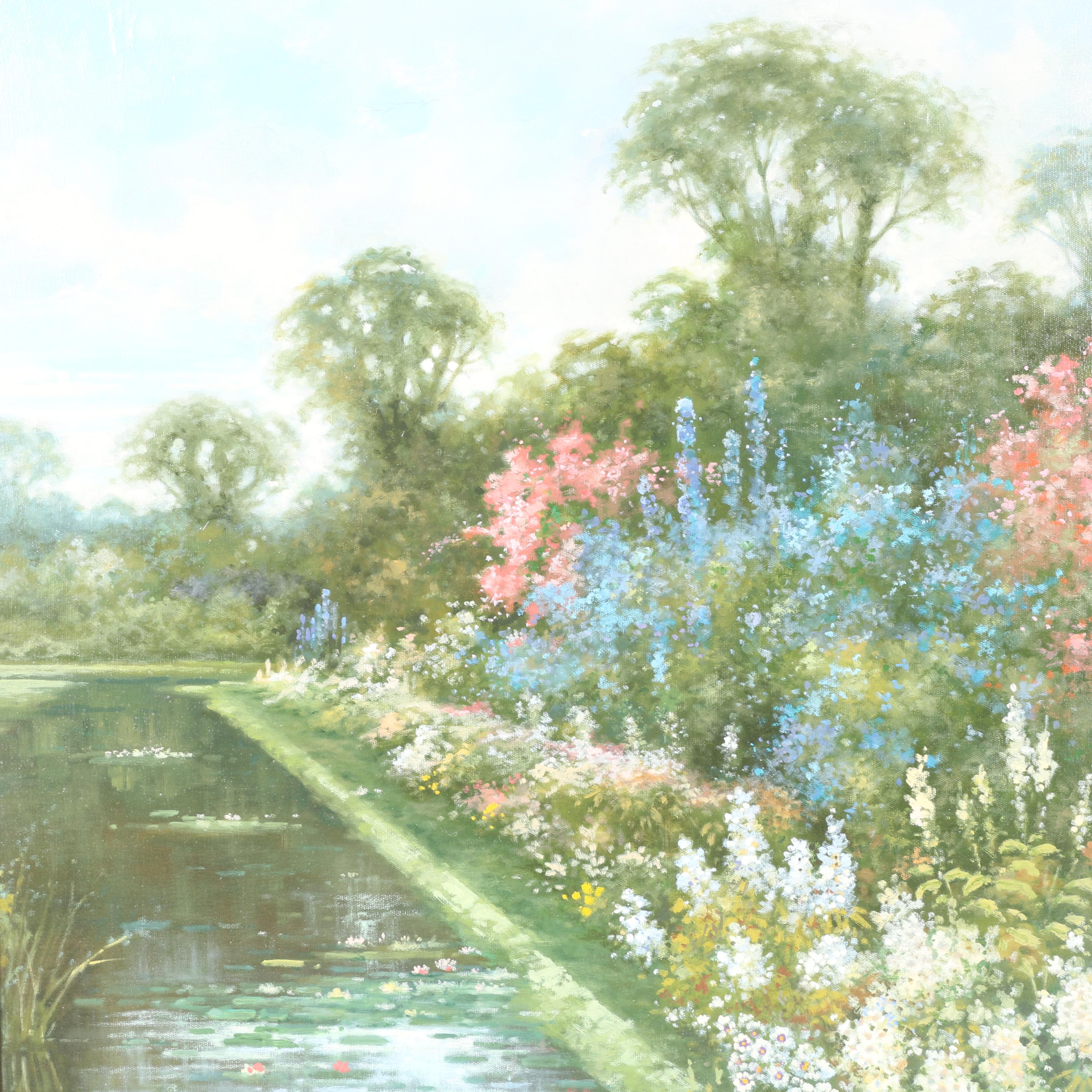 F. Ornaghi Original Oil Painting "Garden"