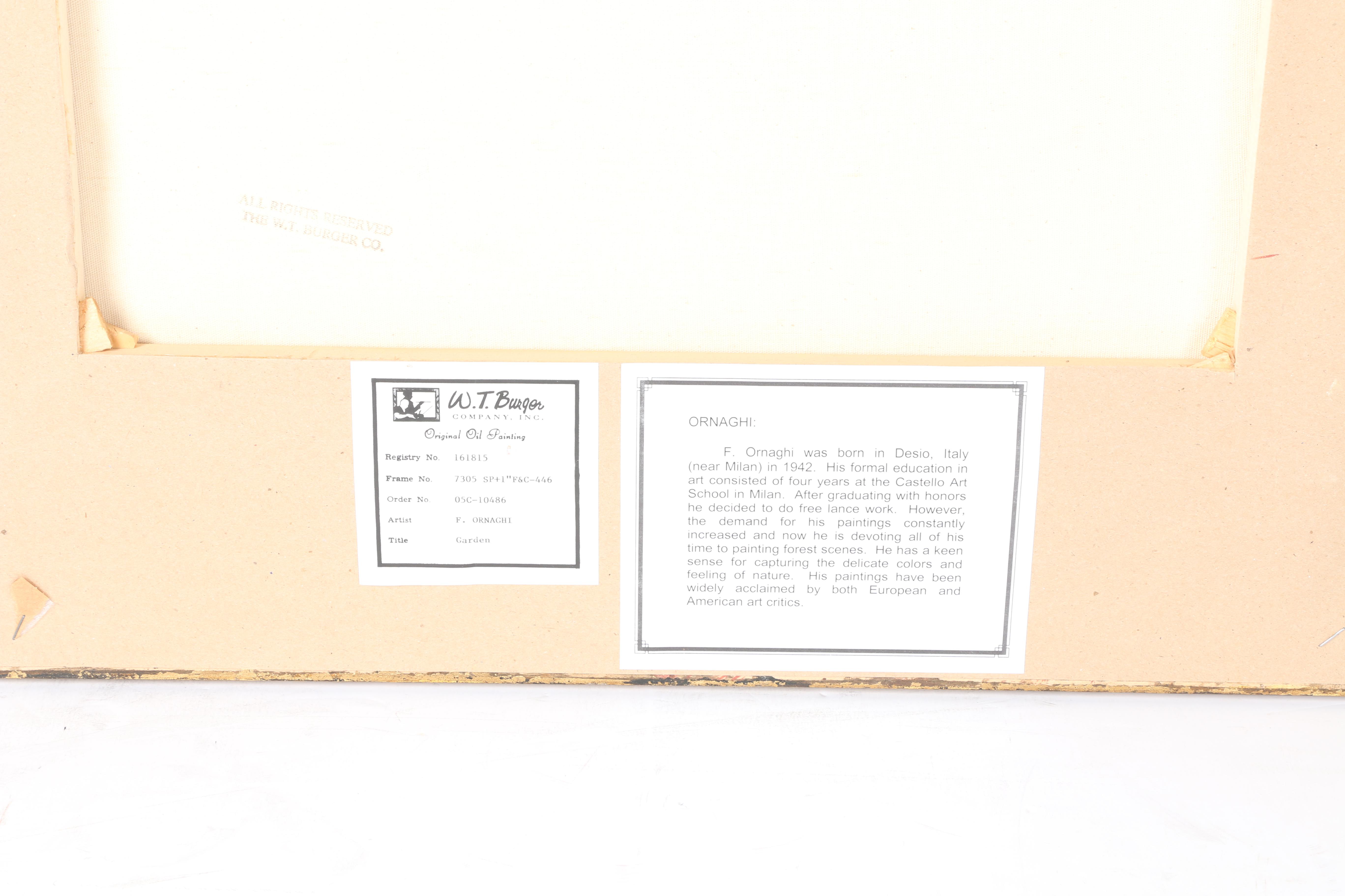 F. Ornaghi Original Oil Painting "Garden"