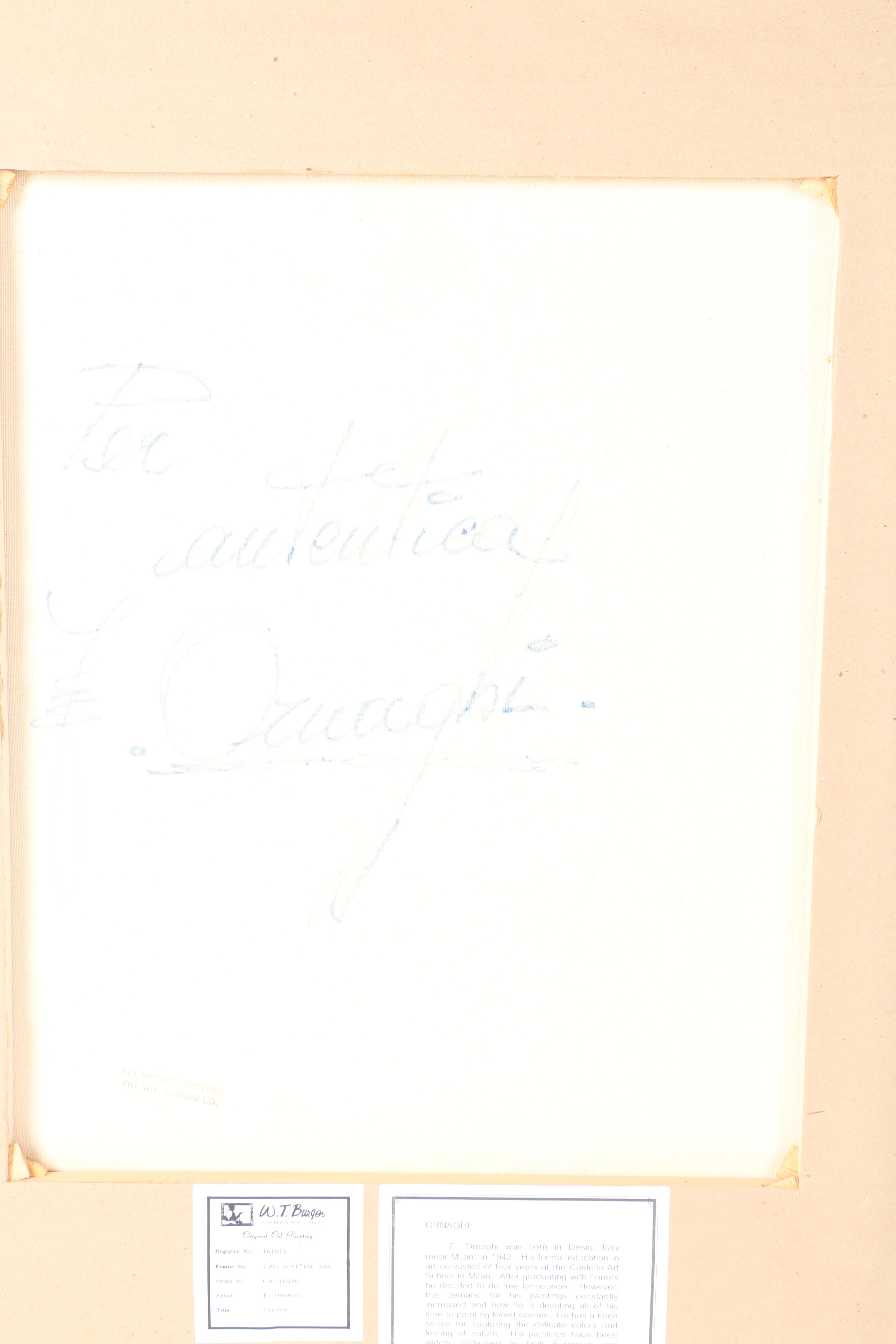 F. Ornaghi Original Oil Painting "Garden"