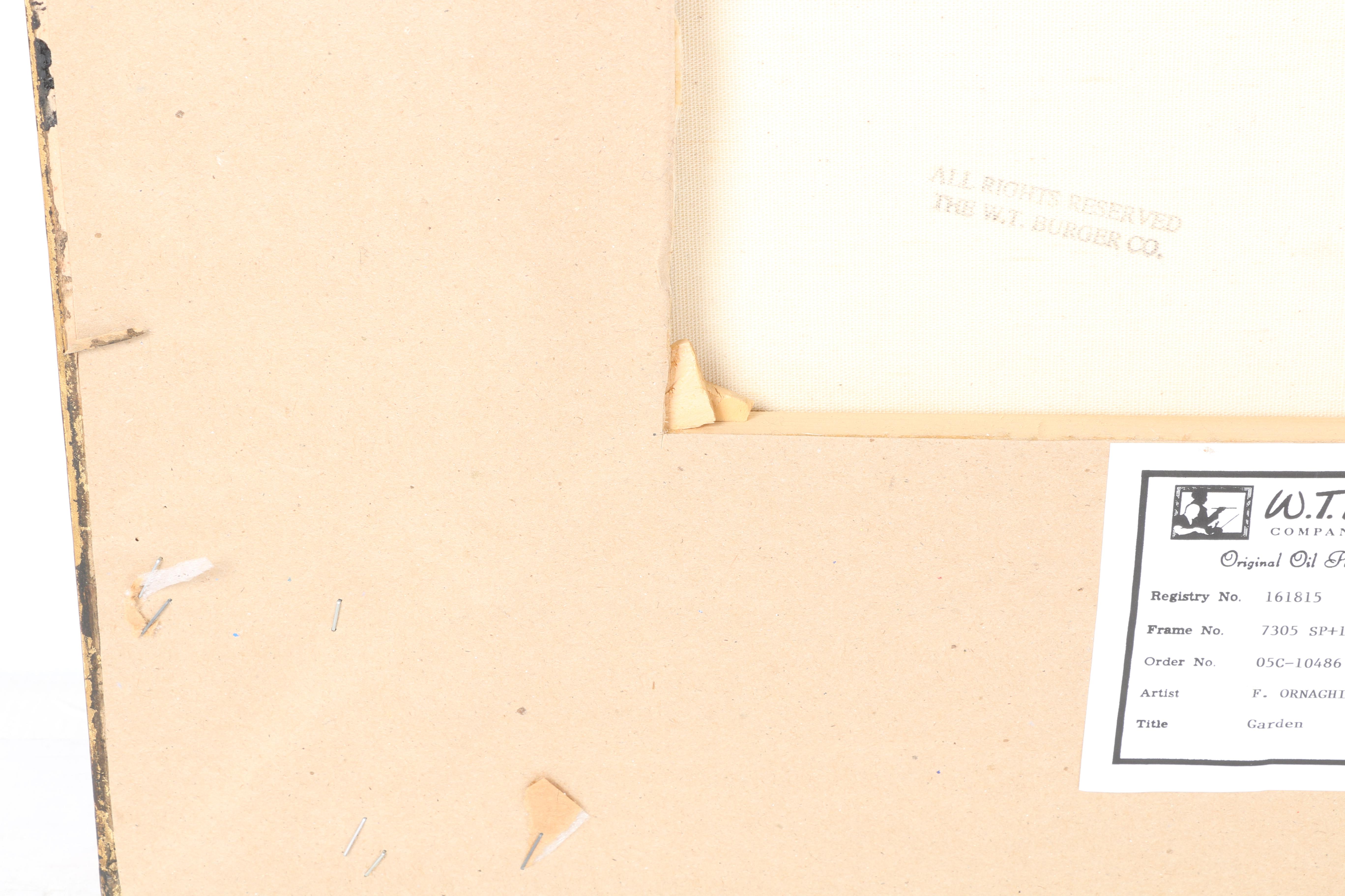 F. Ornaghi Original Oil Painting "Garden"