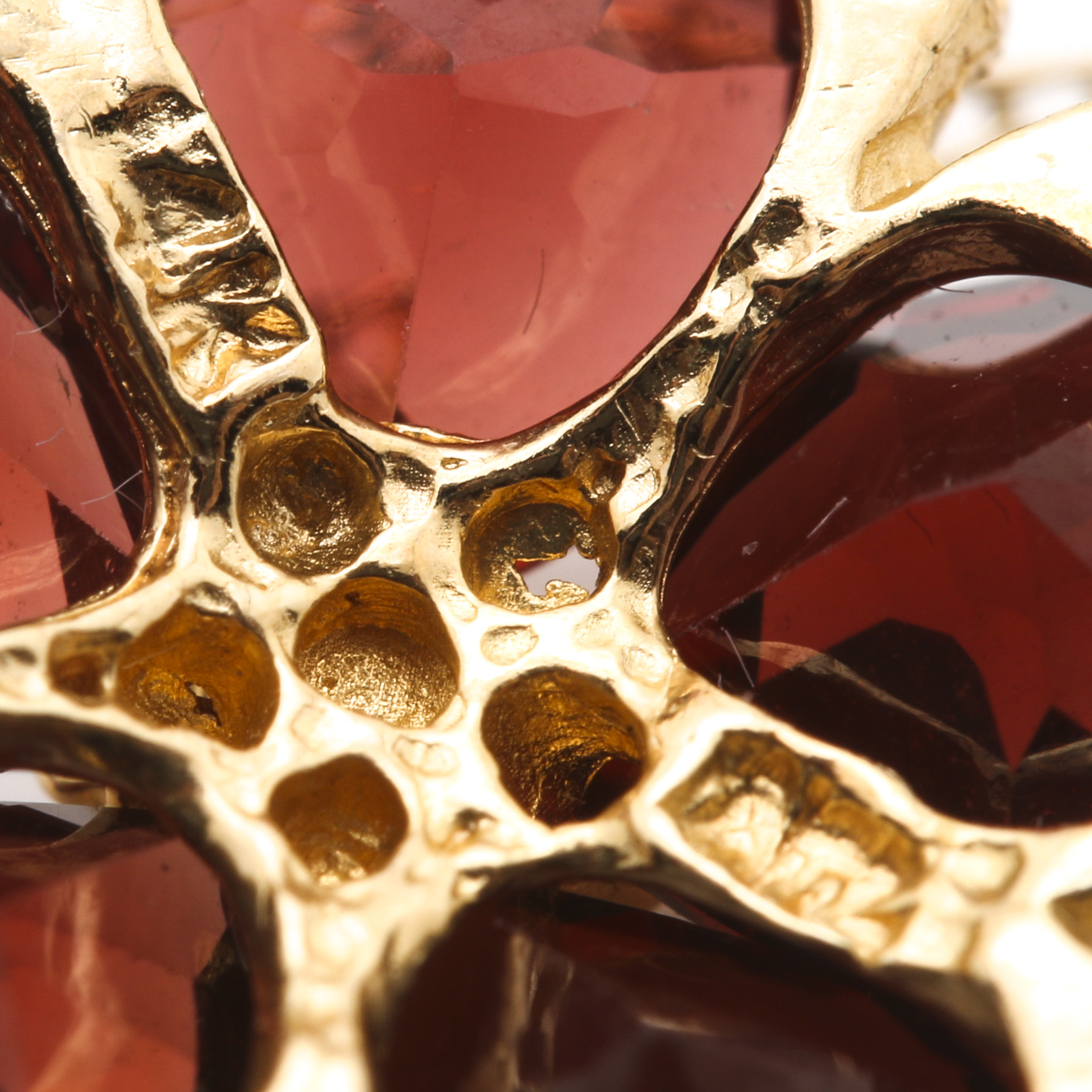 14K Yellow Gold Garnet and Diamond Demi Parure