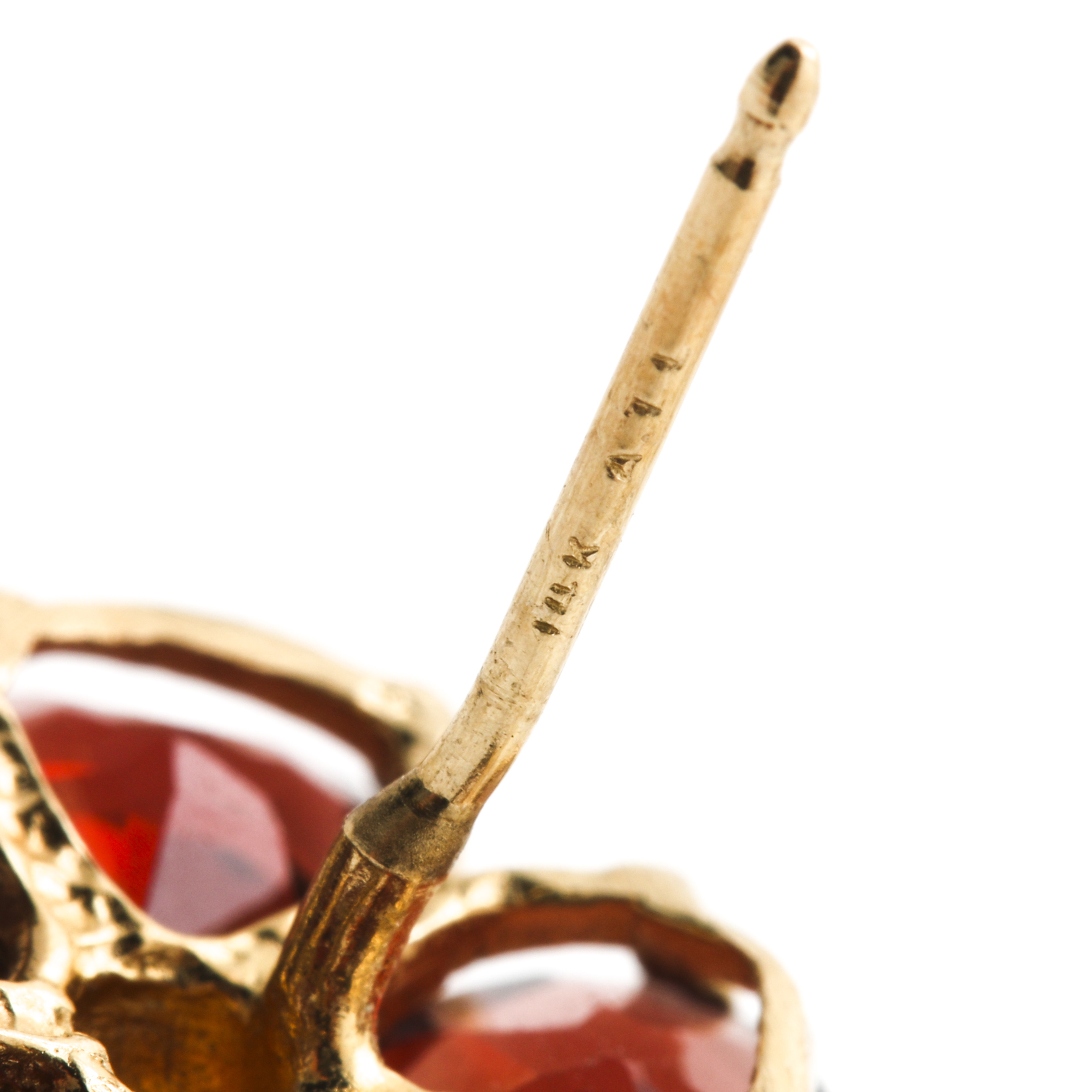 14K Yellow Gold Garnet and Diamond Demi Parure