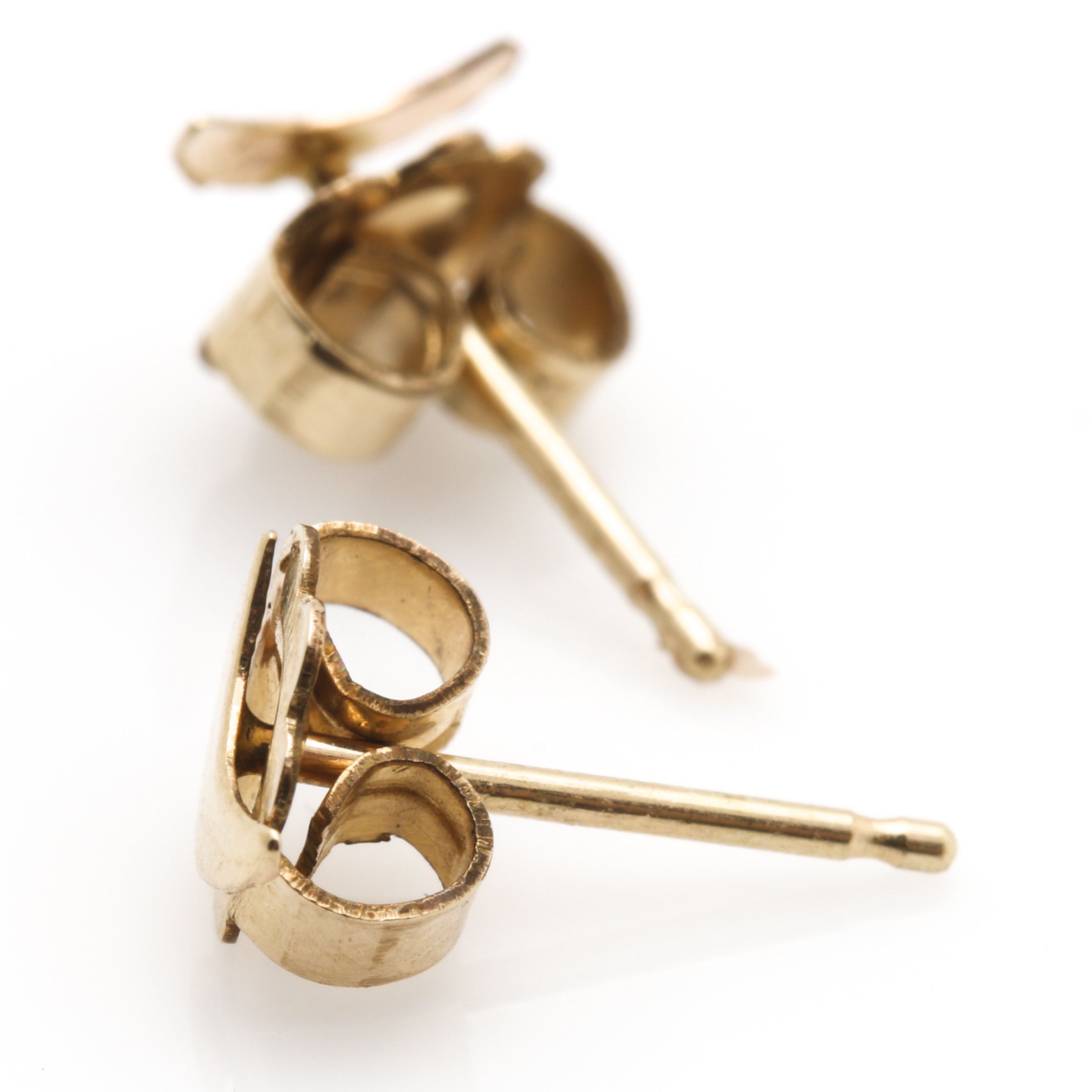 14K Yellow Gold Lapis Lazuli Earrings