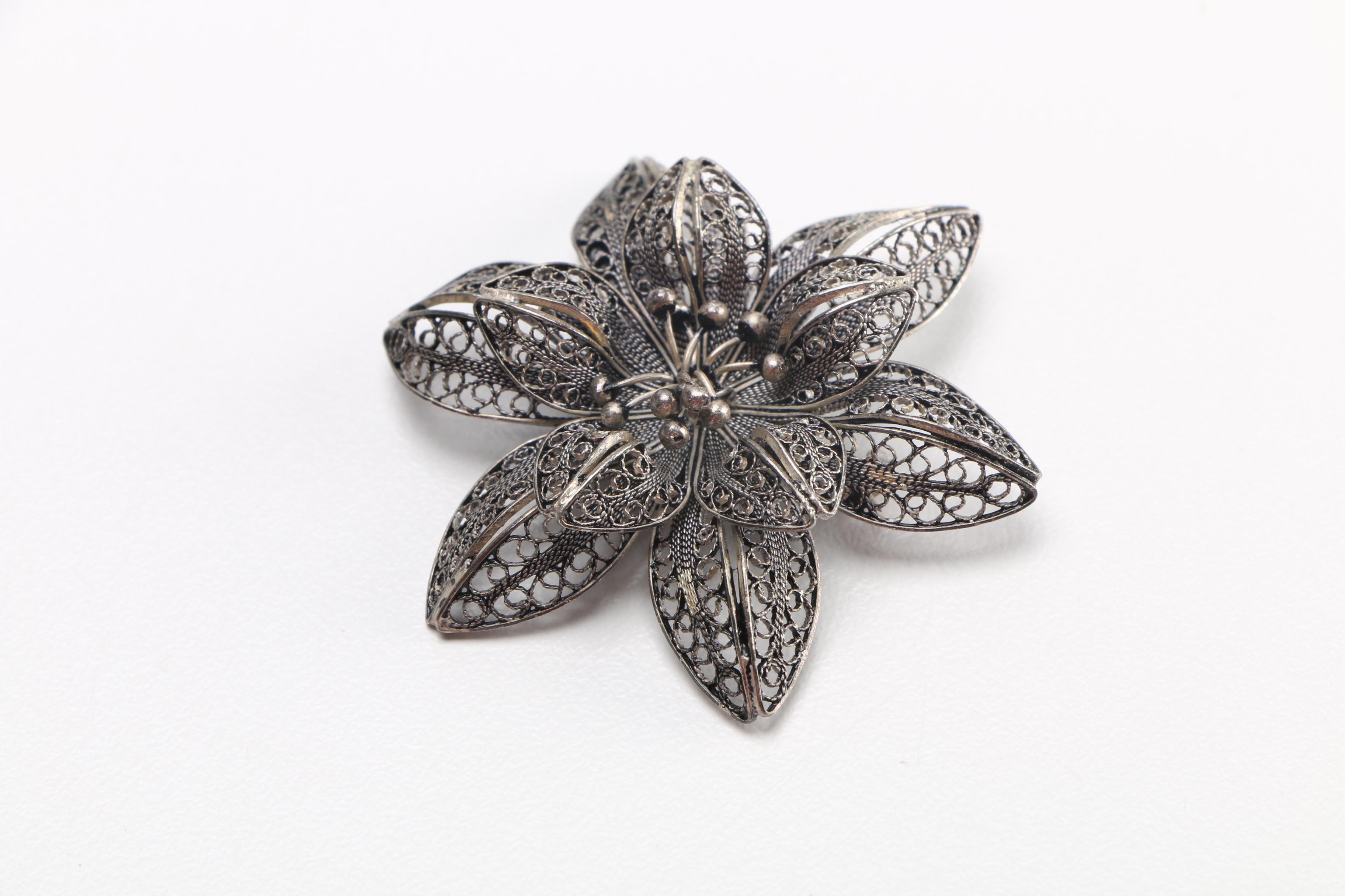 Sterling Silver Jewelry Including Manatee Brooch