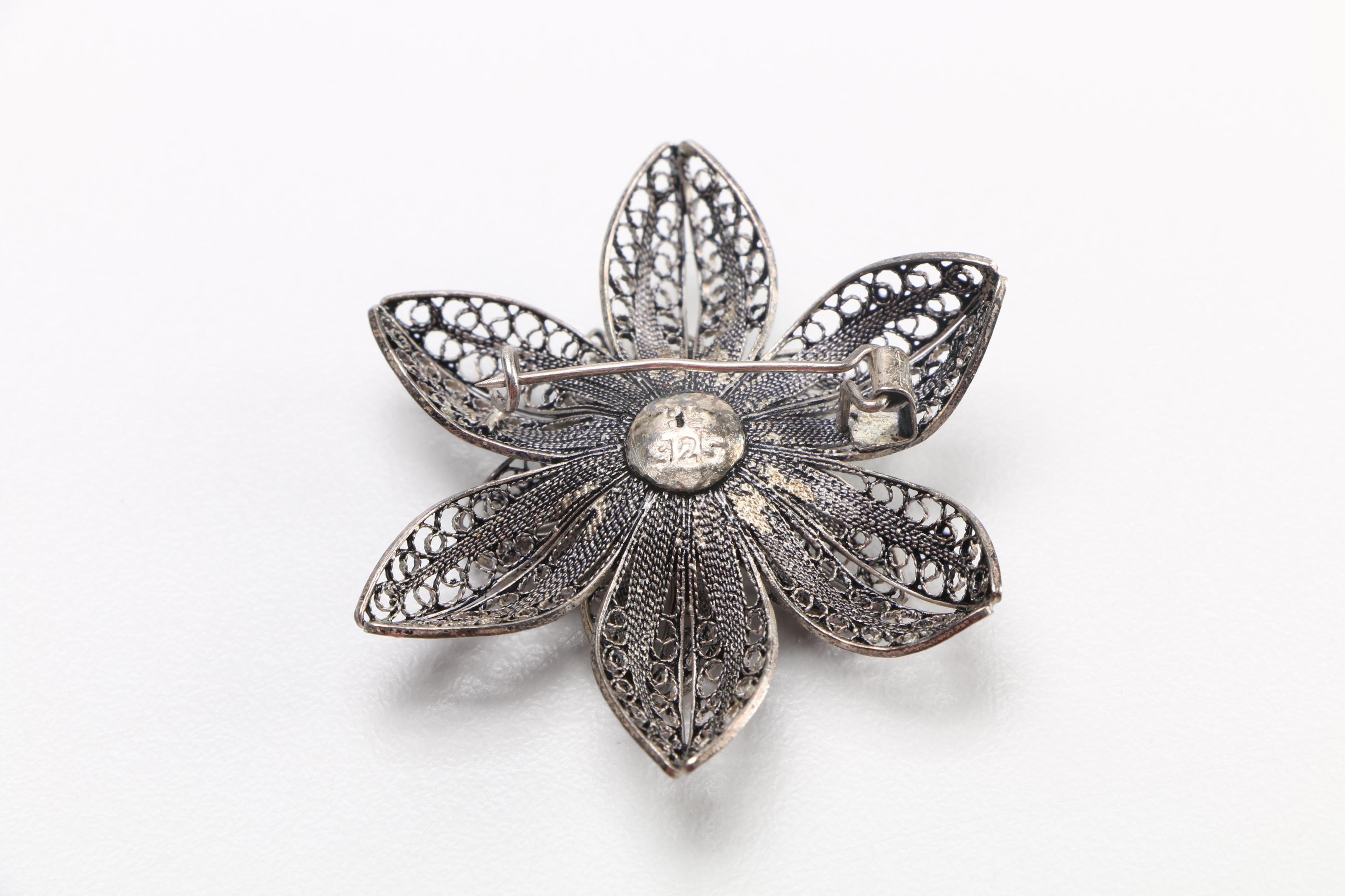 Sterling Silver Jewelry Including Manatee Brooch