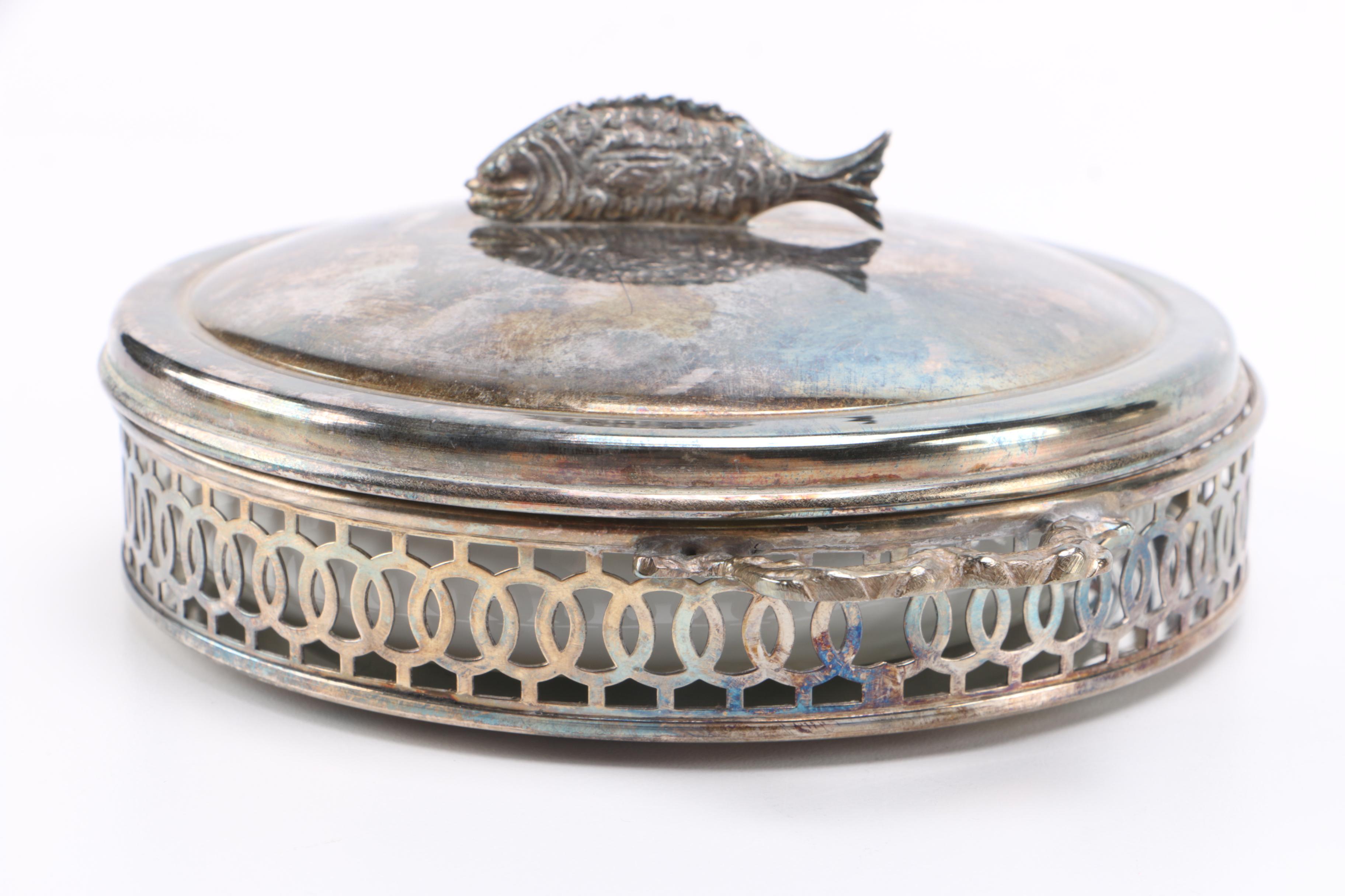Silver-Plated Covered Trays and Dishes by Luemans Madrid