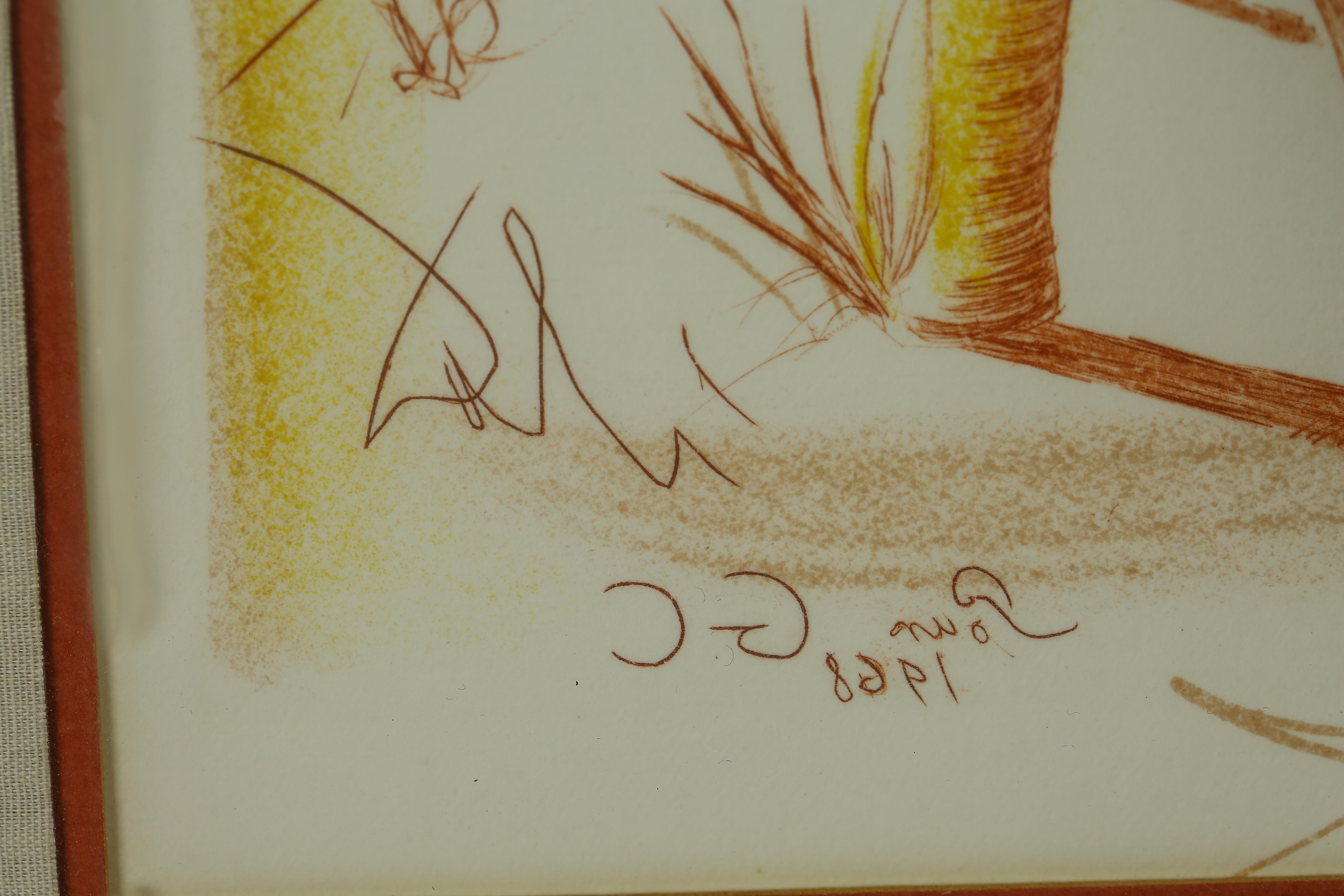 Salvador Dali Second Edition Restrike Etching "Telephone Mou"