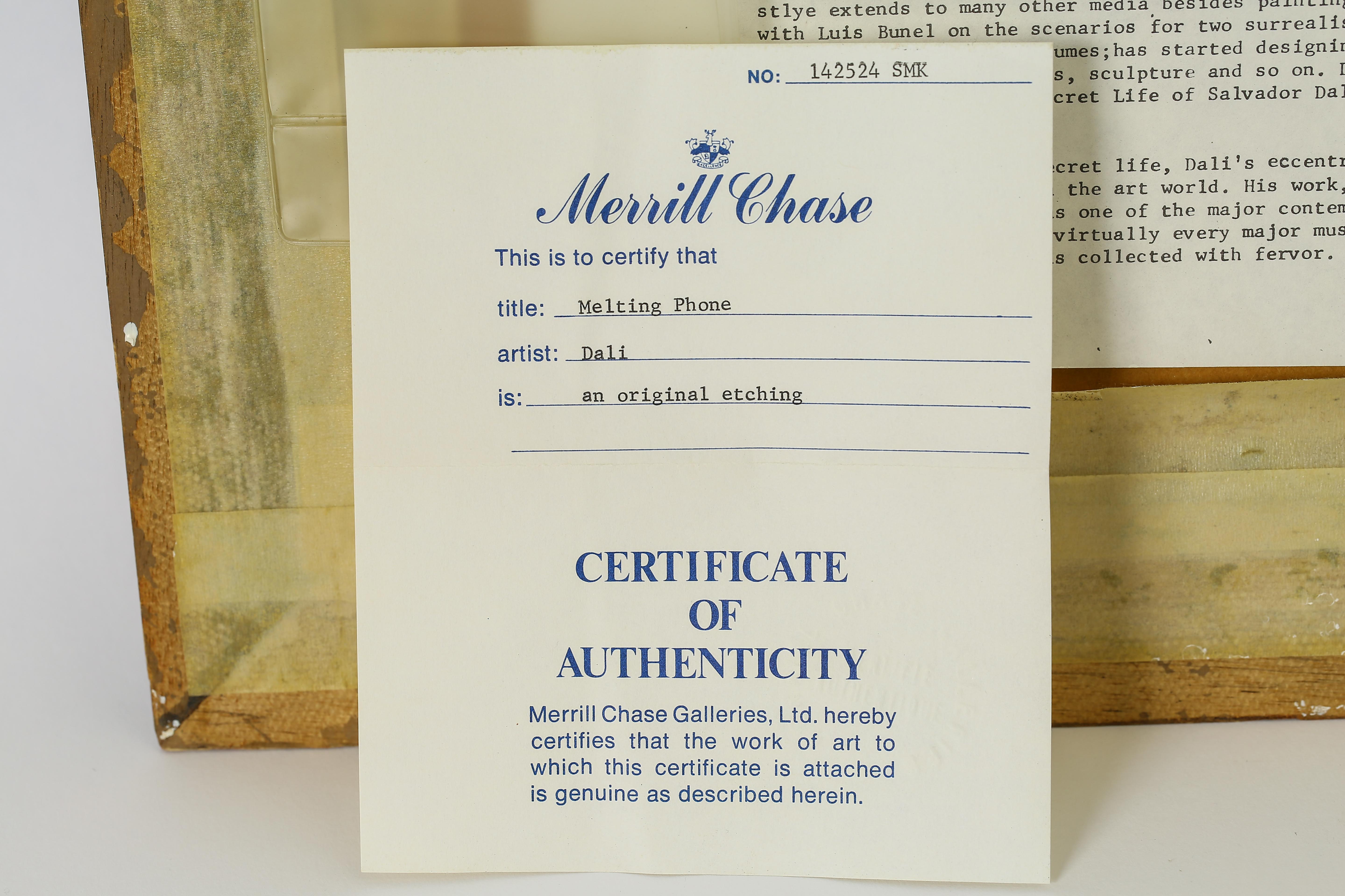 Salvador Dali Second Edition Restrike Etching "Telephone Mou"