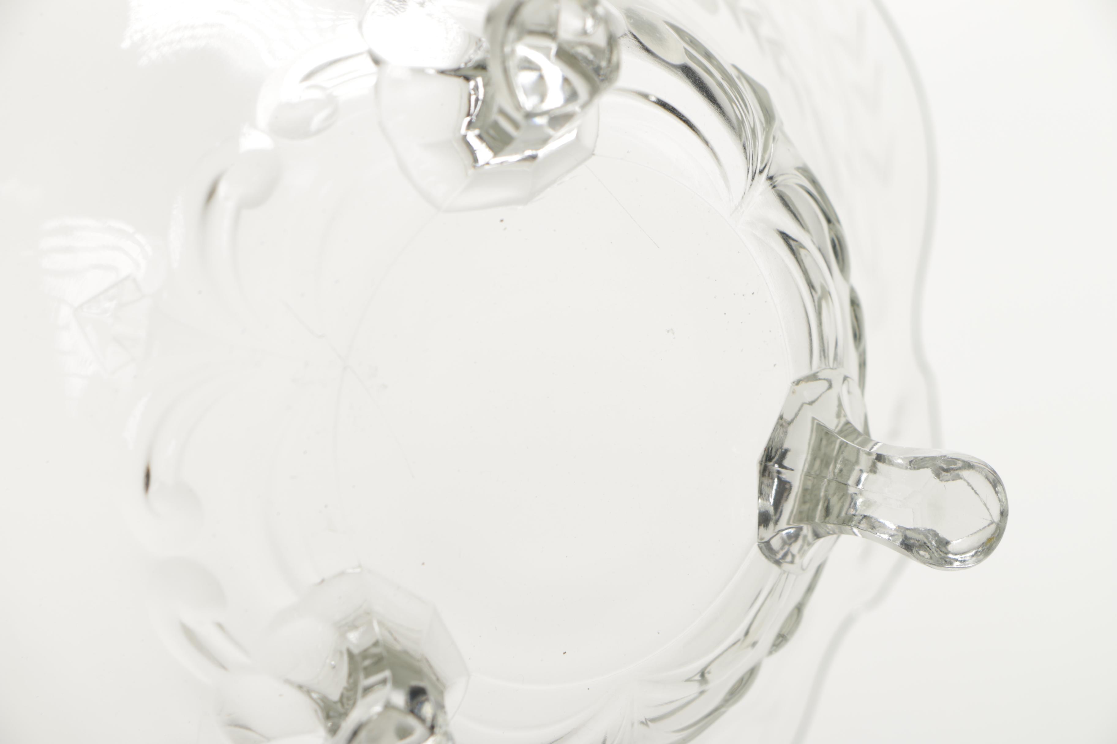 Glass Punch Bowl and Glass Leaf Pendants