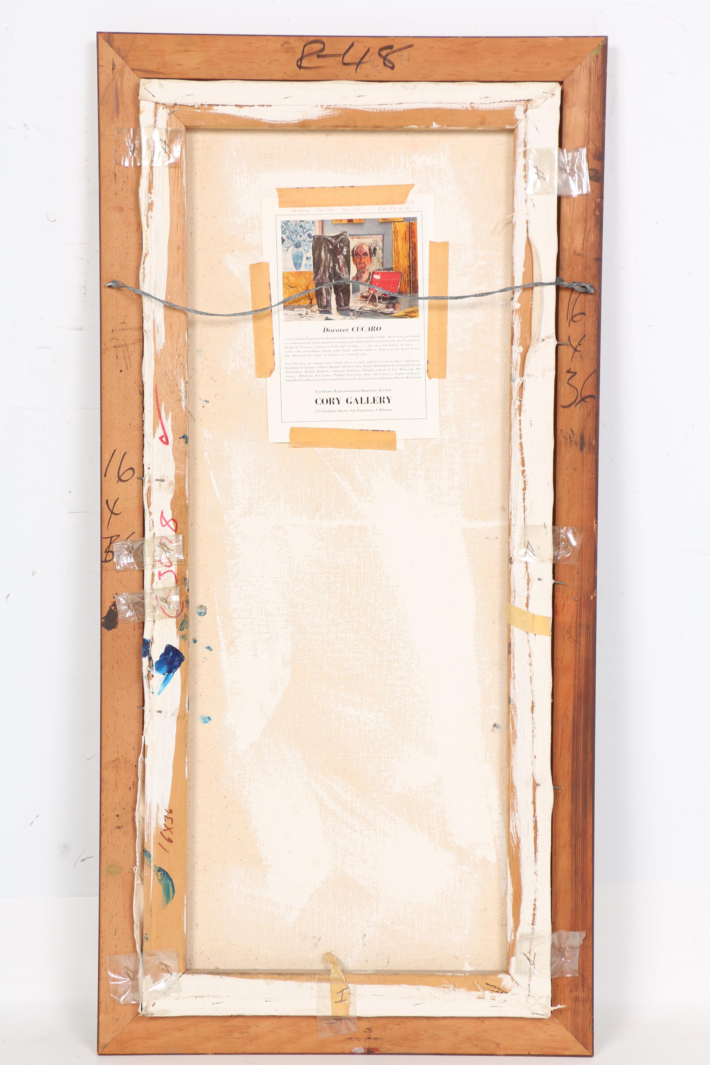 Pascal Cucaro Mid-Century Still Life Oil Painting on Canvas