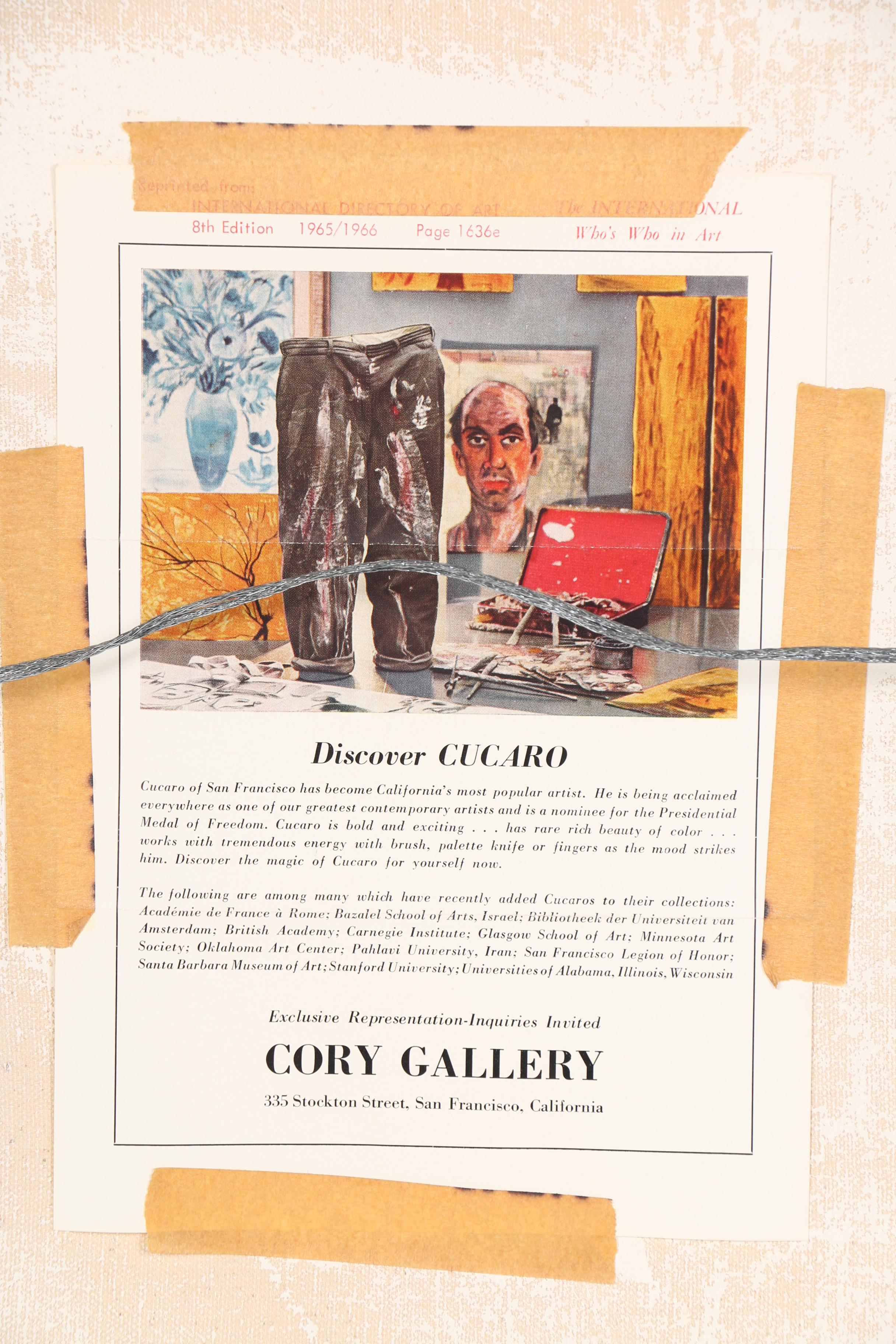 Pascal Cucaro Mid-Century Still Life Oil Painting on Canvas