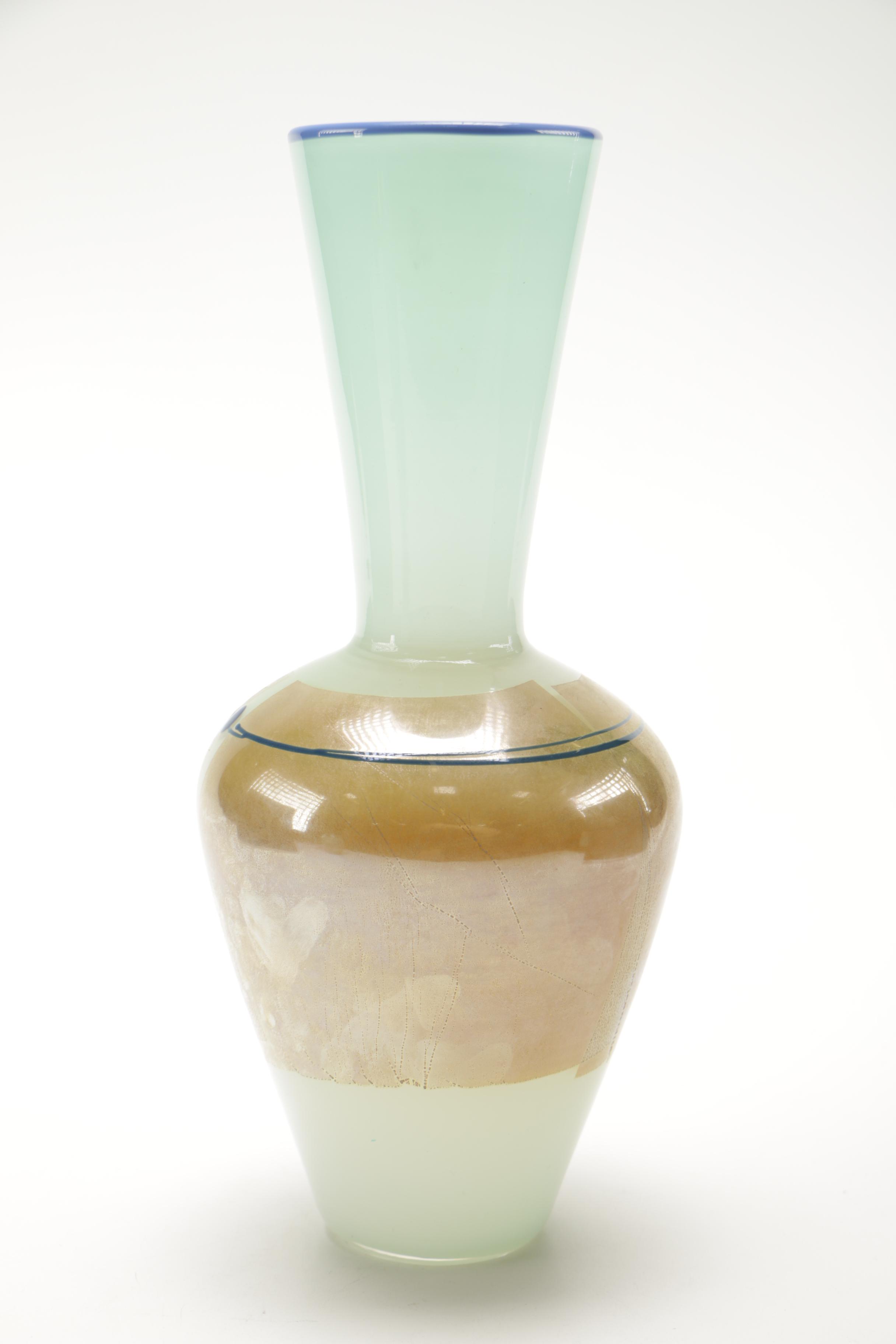 Hand Blown Art Glass Paper Weight and Vase