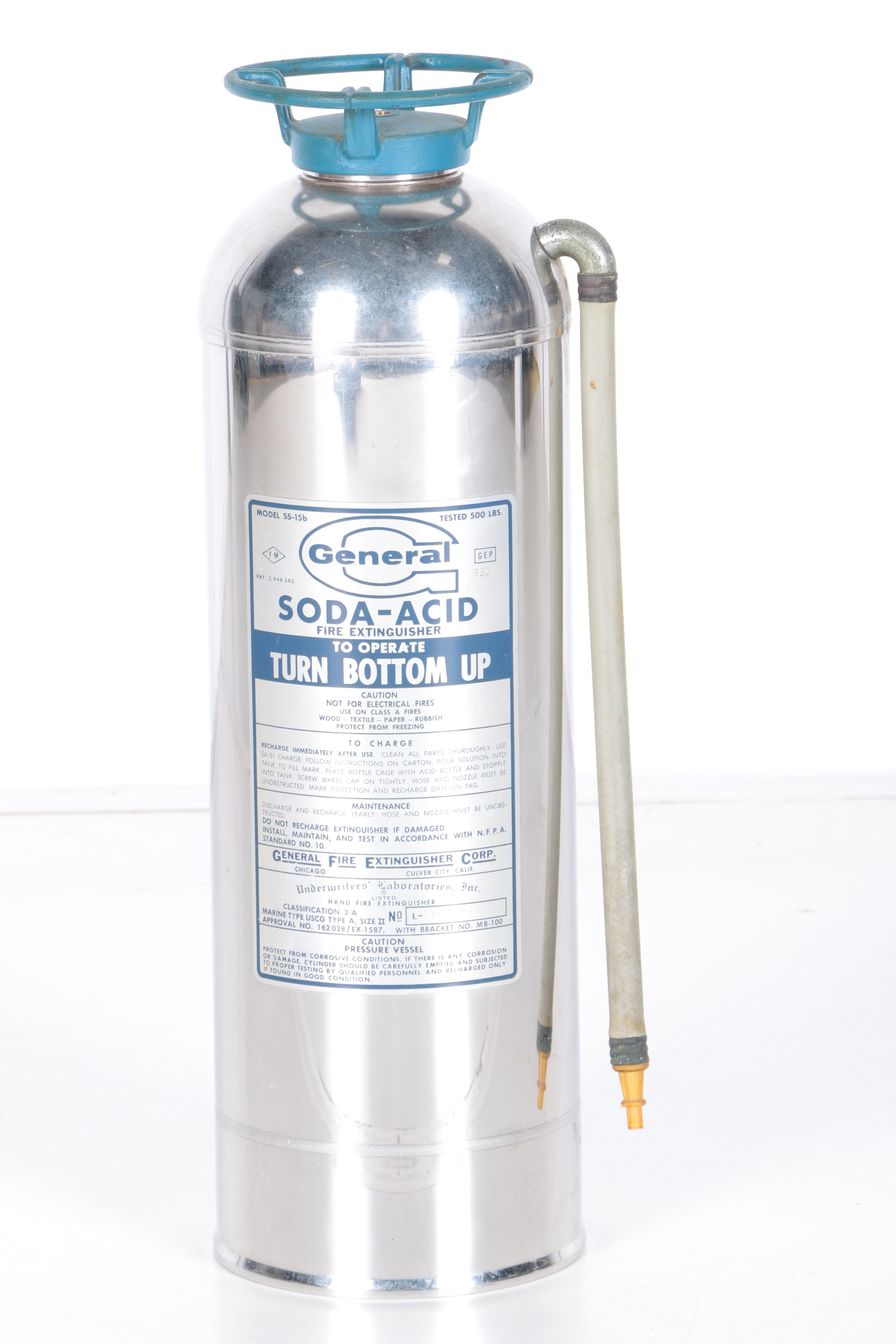 1960s Chrome Fire Extinguisher