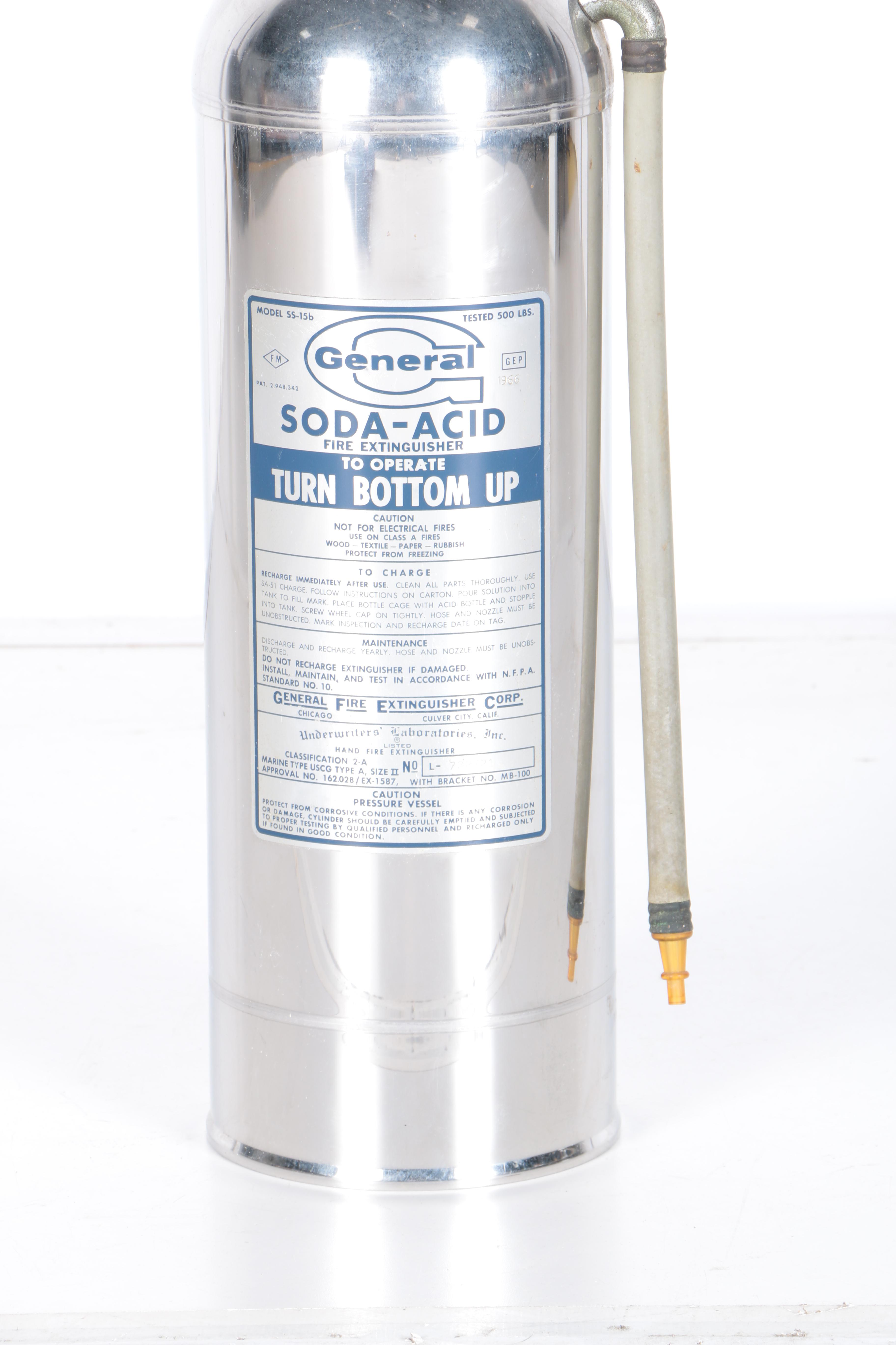 1960s Chrome Fire Extinguisher