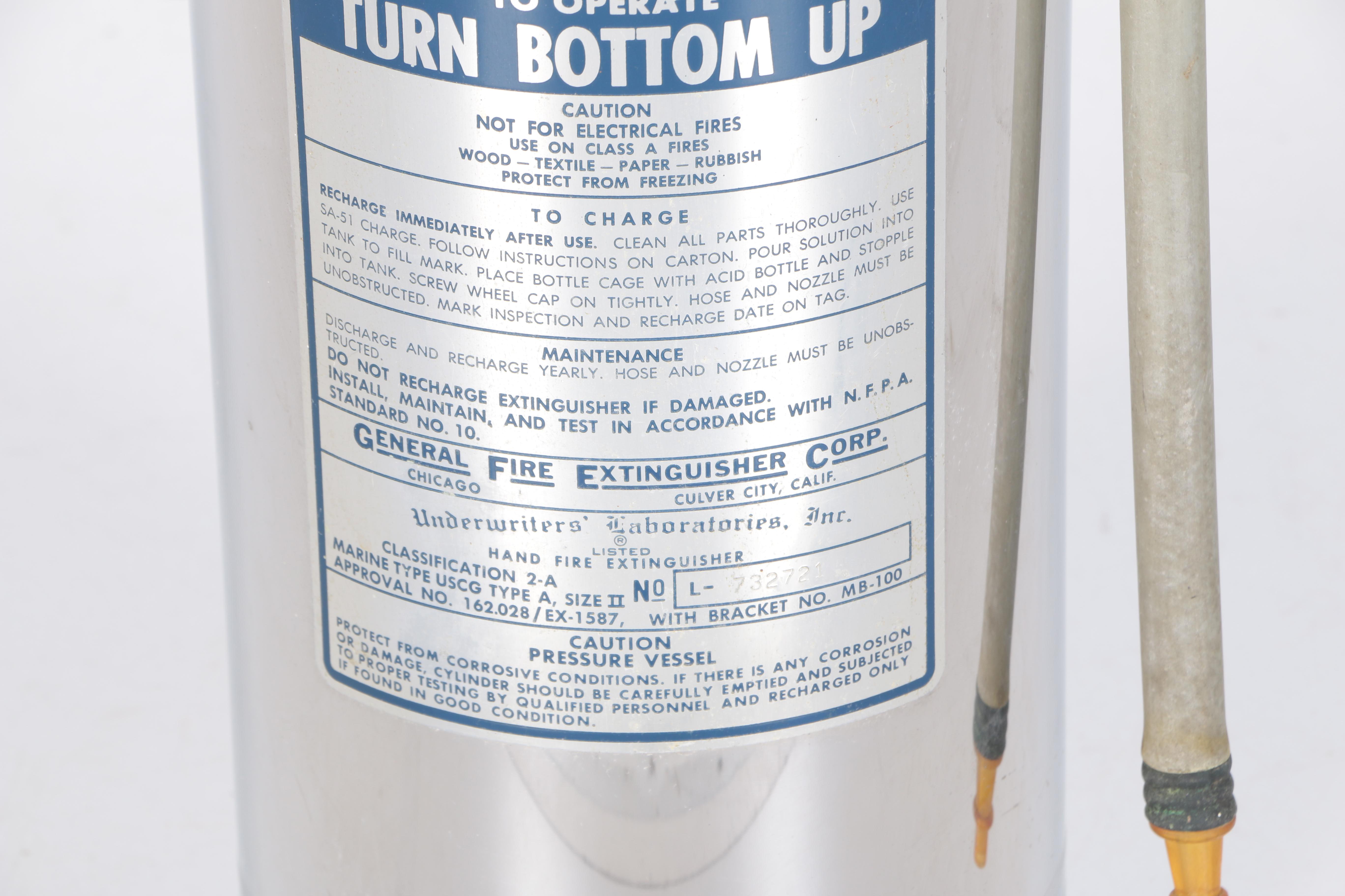 1960s Chrome Fire Extinguisher