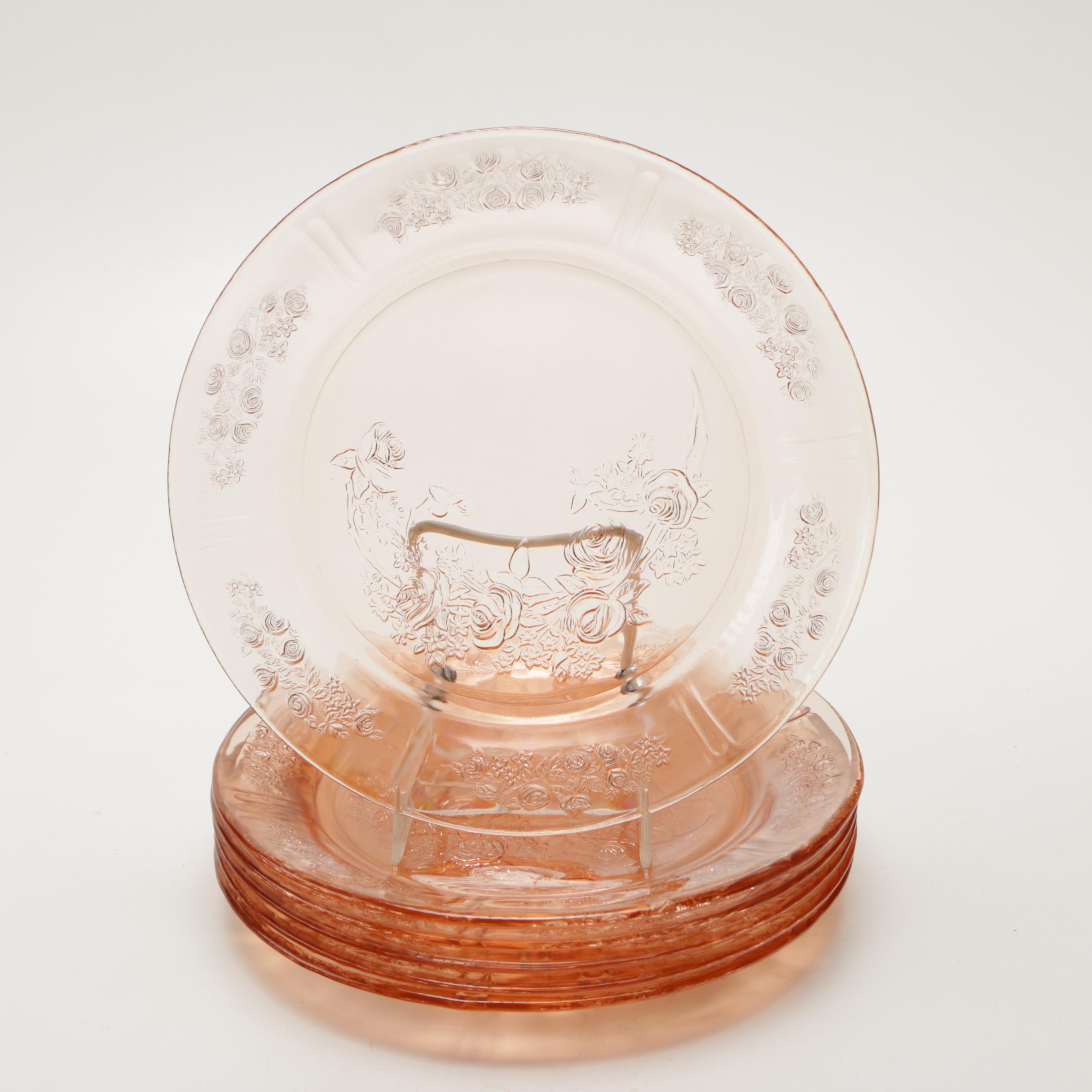 Rose Pink Glass Plates