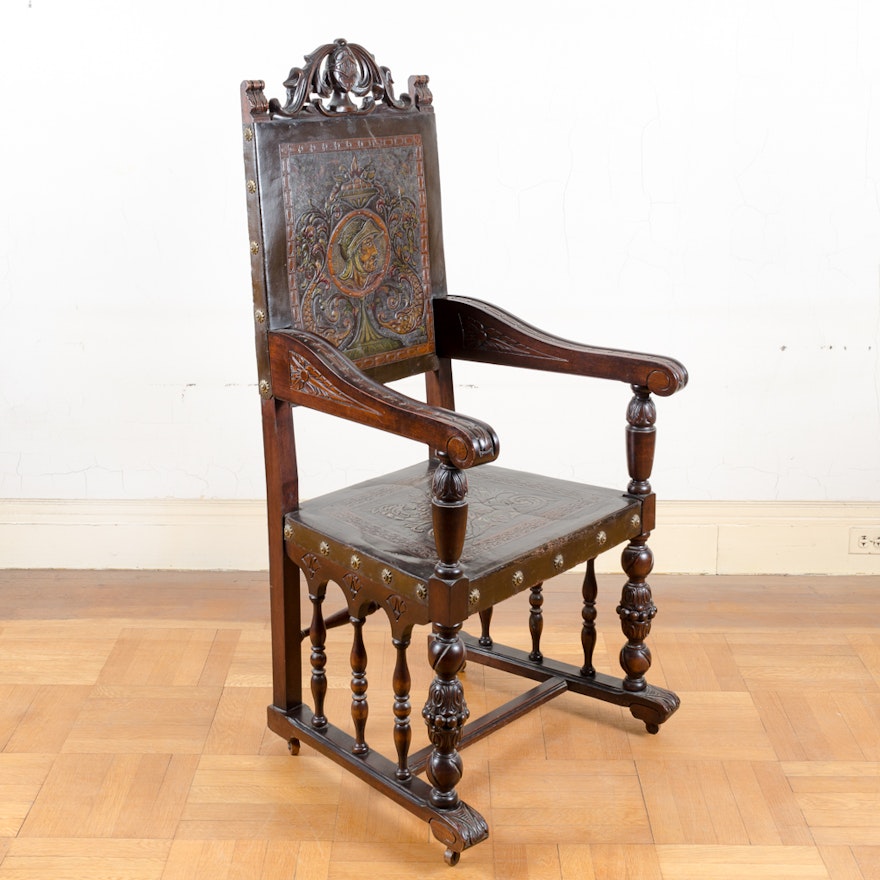 Antique Renaissance Revival Style Armchair