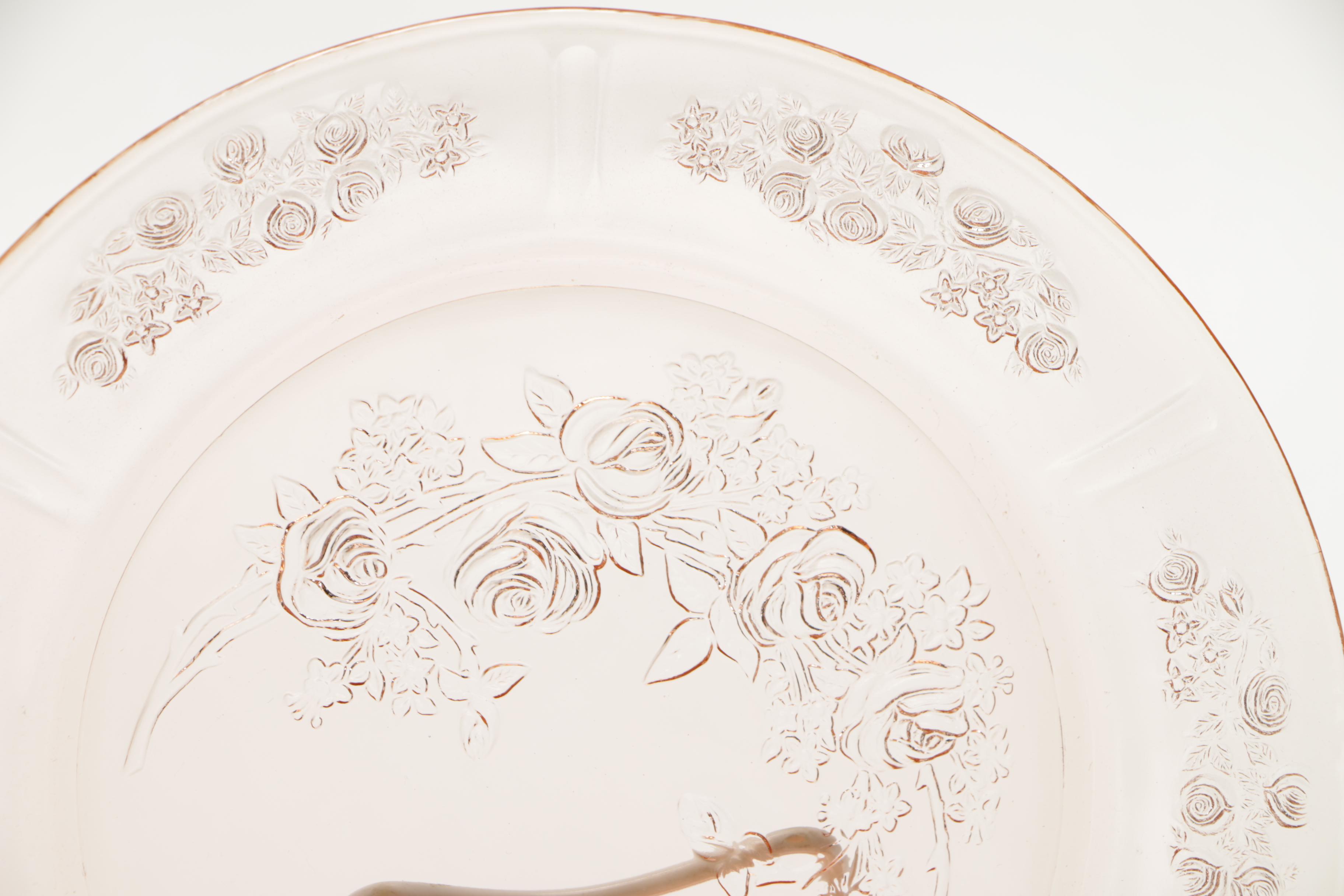 Rose Pink Glass Plates