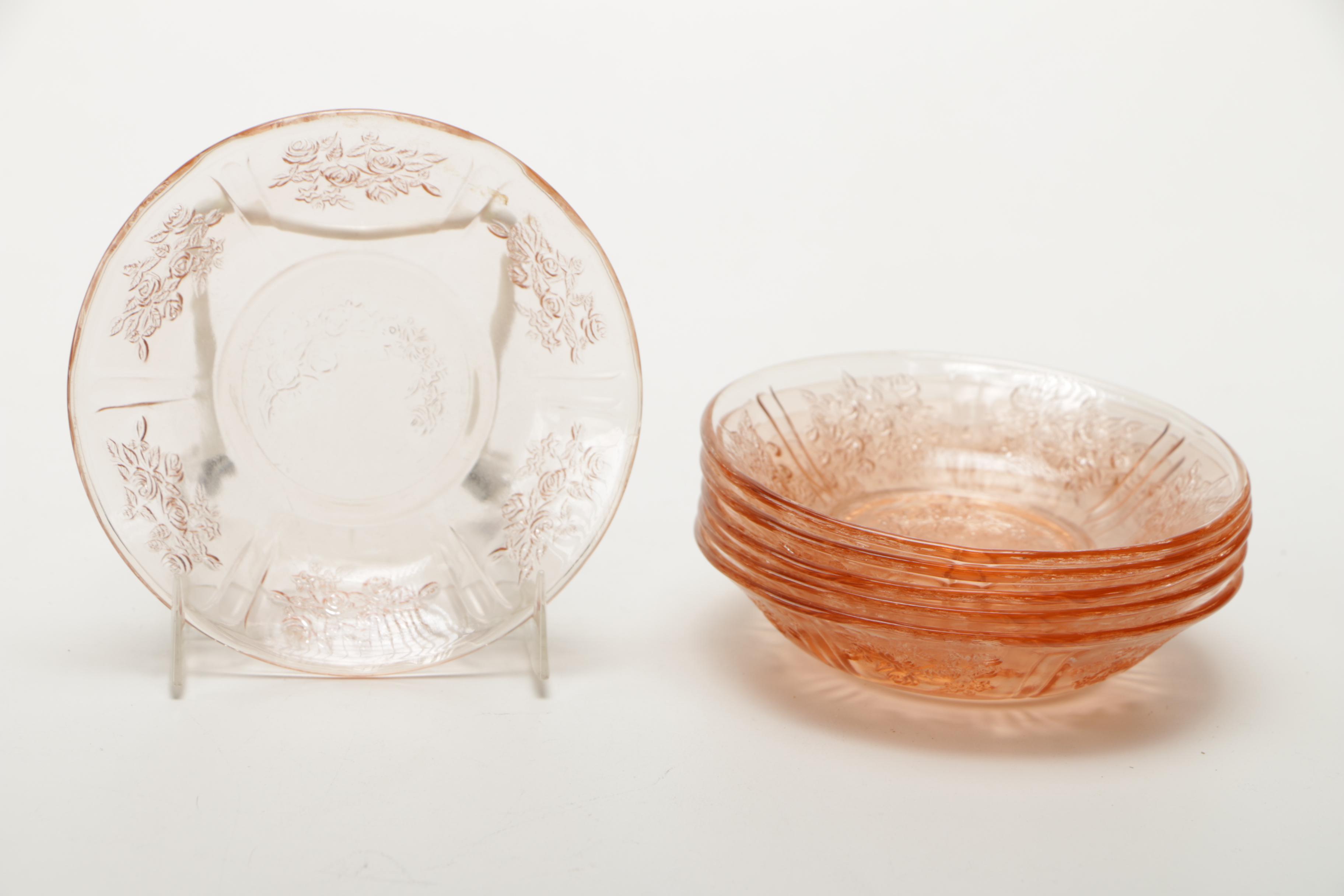 Rose Pink Glass Plates