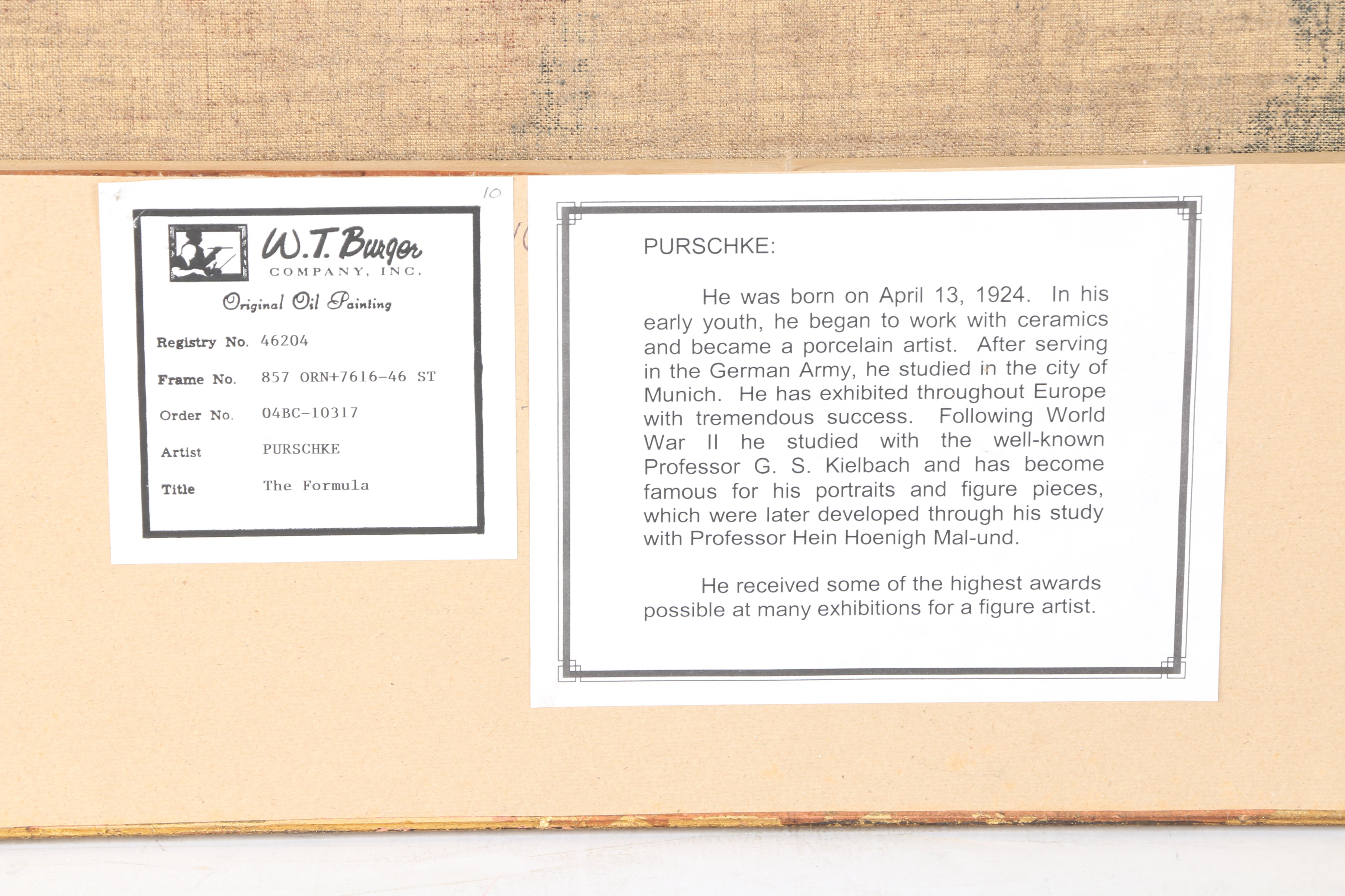 Walther Purschke Oil on Canvas "The Formula"