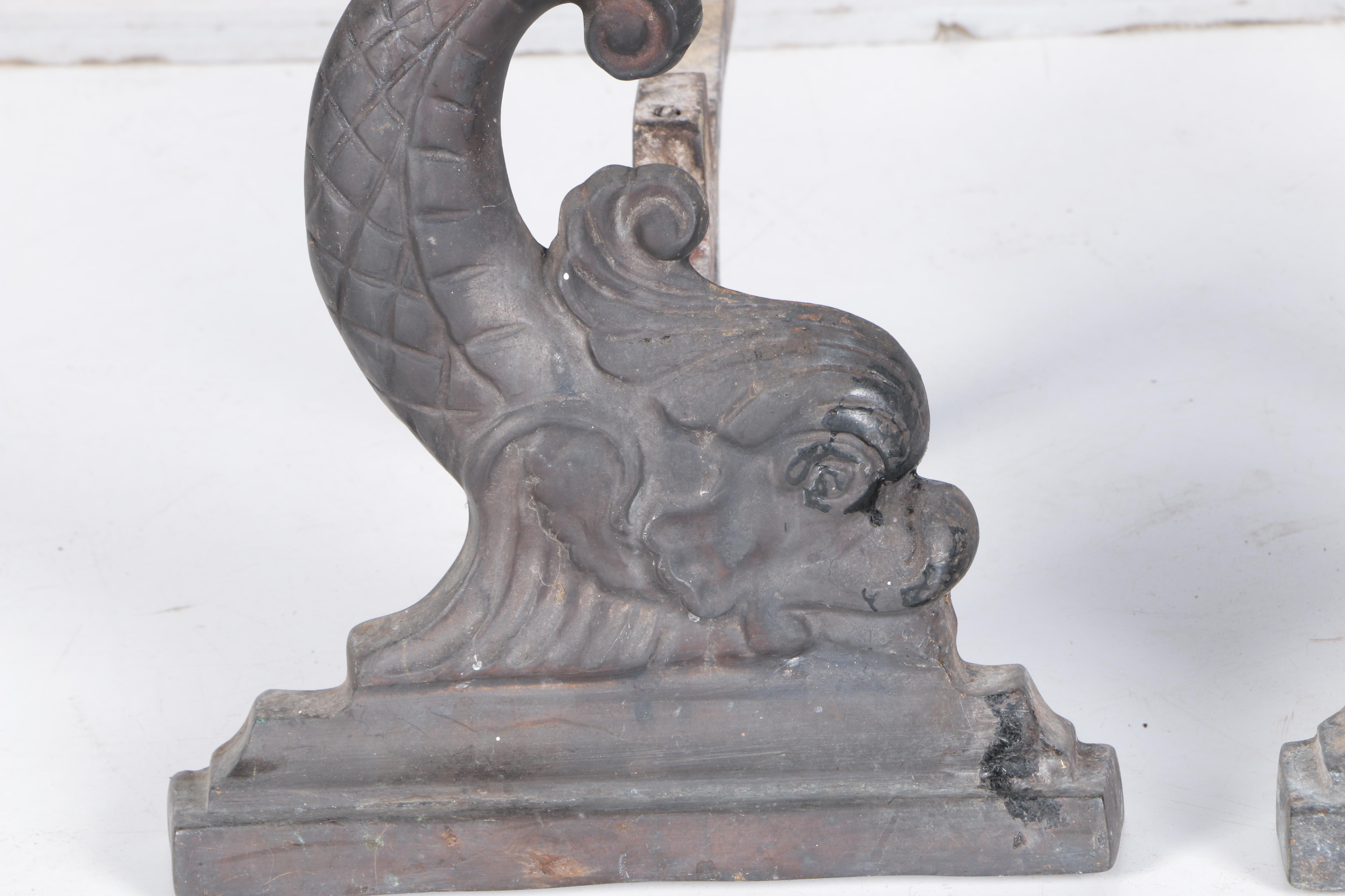 Cast Iron Dragon Andirons