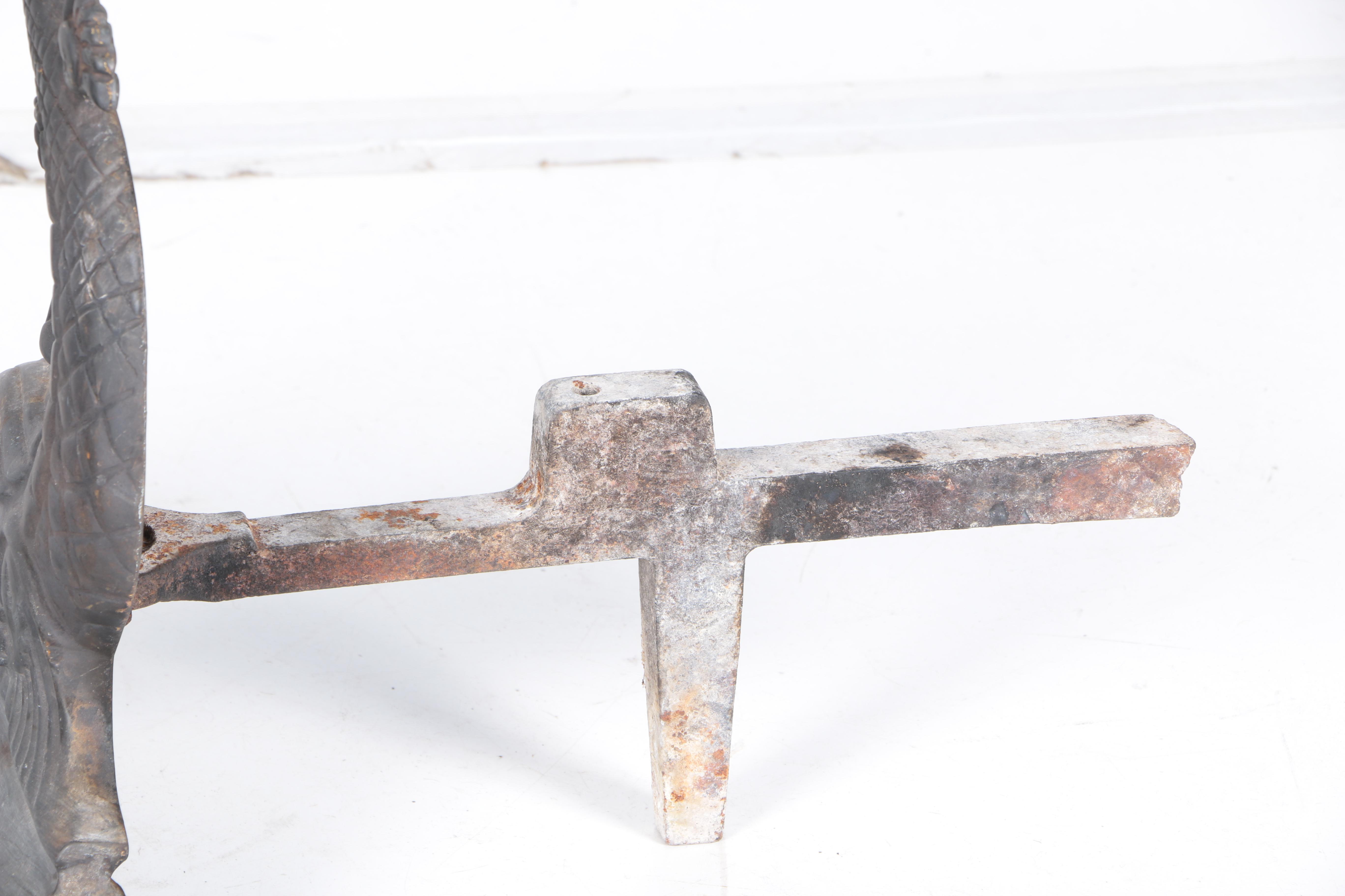 Cast Iron Dragon Andirons