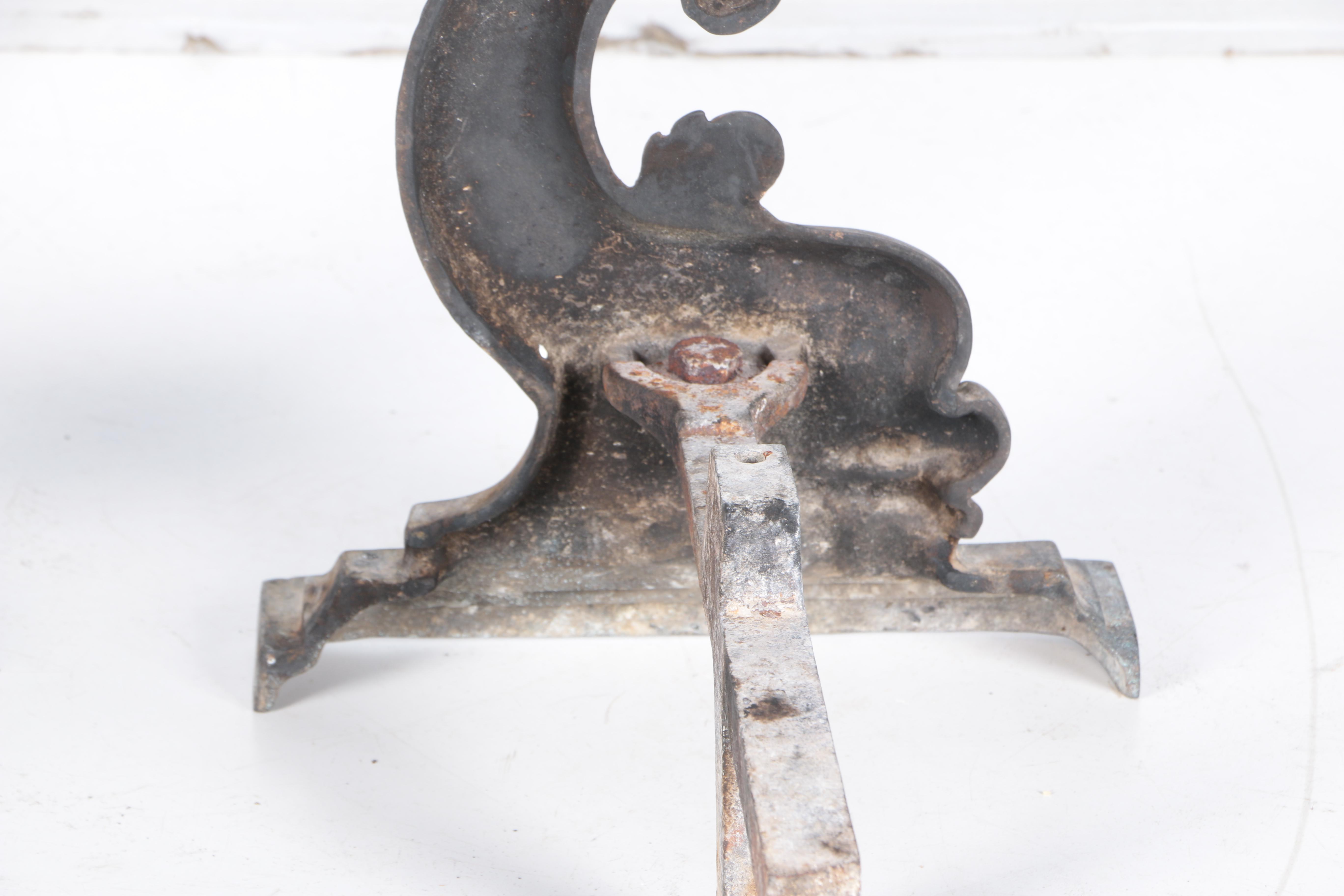Cast Iron Dragon Andirons