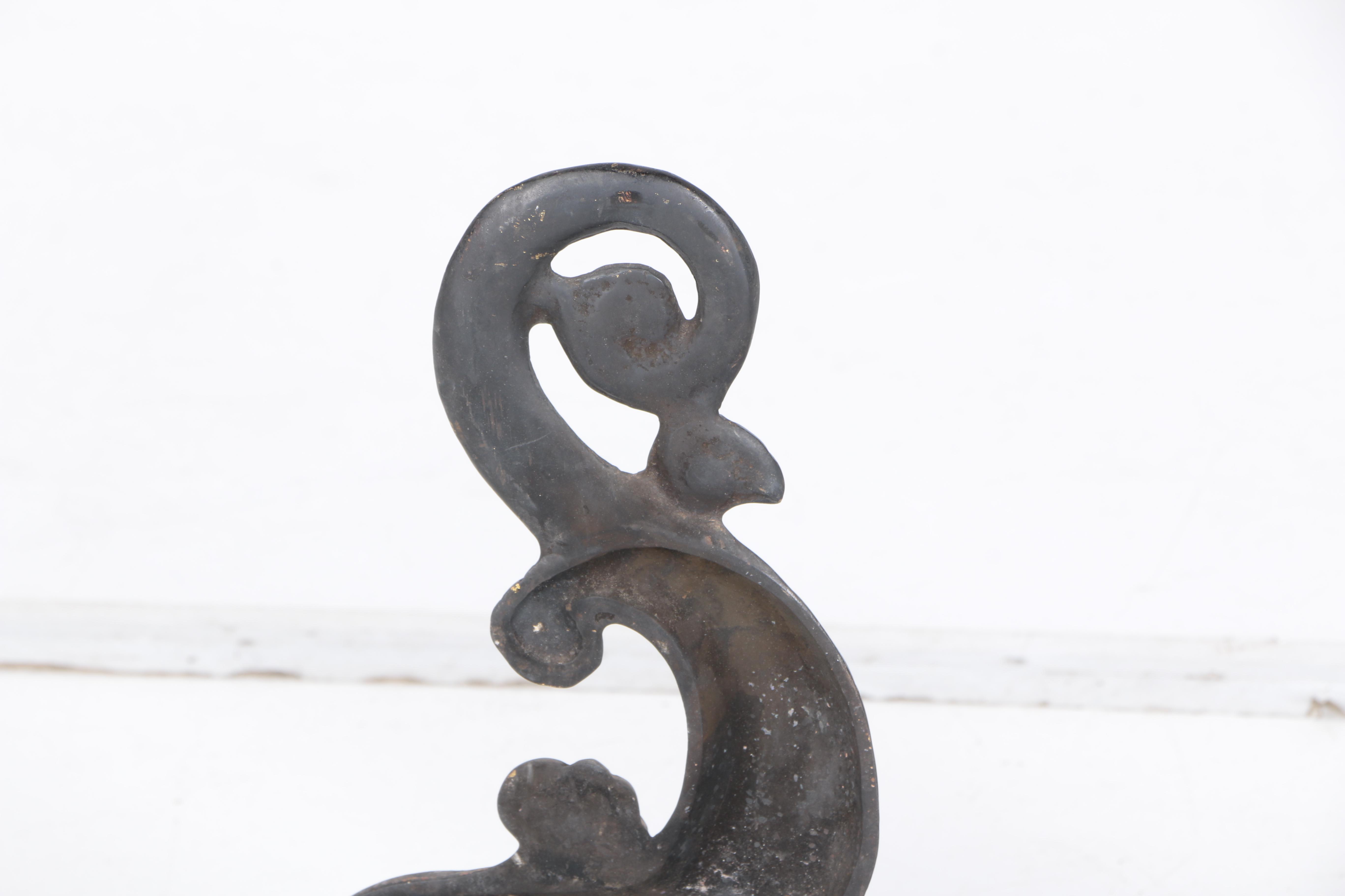 Cast Iron Dragon Andirons